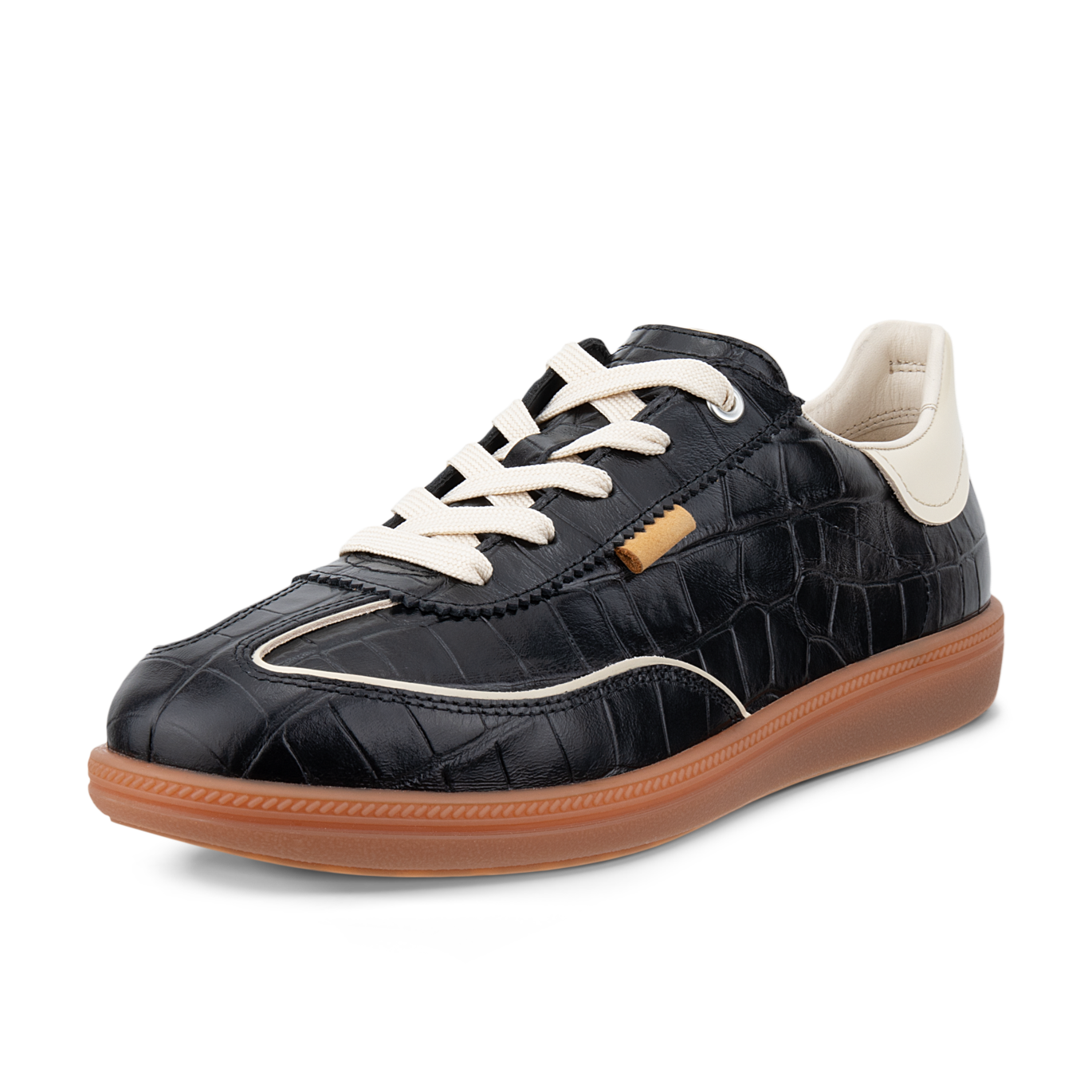 ECCO soft 11 sneaker shoe women black croc 235823