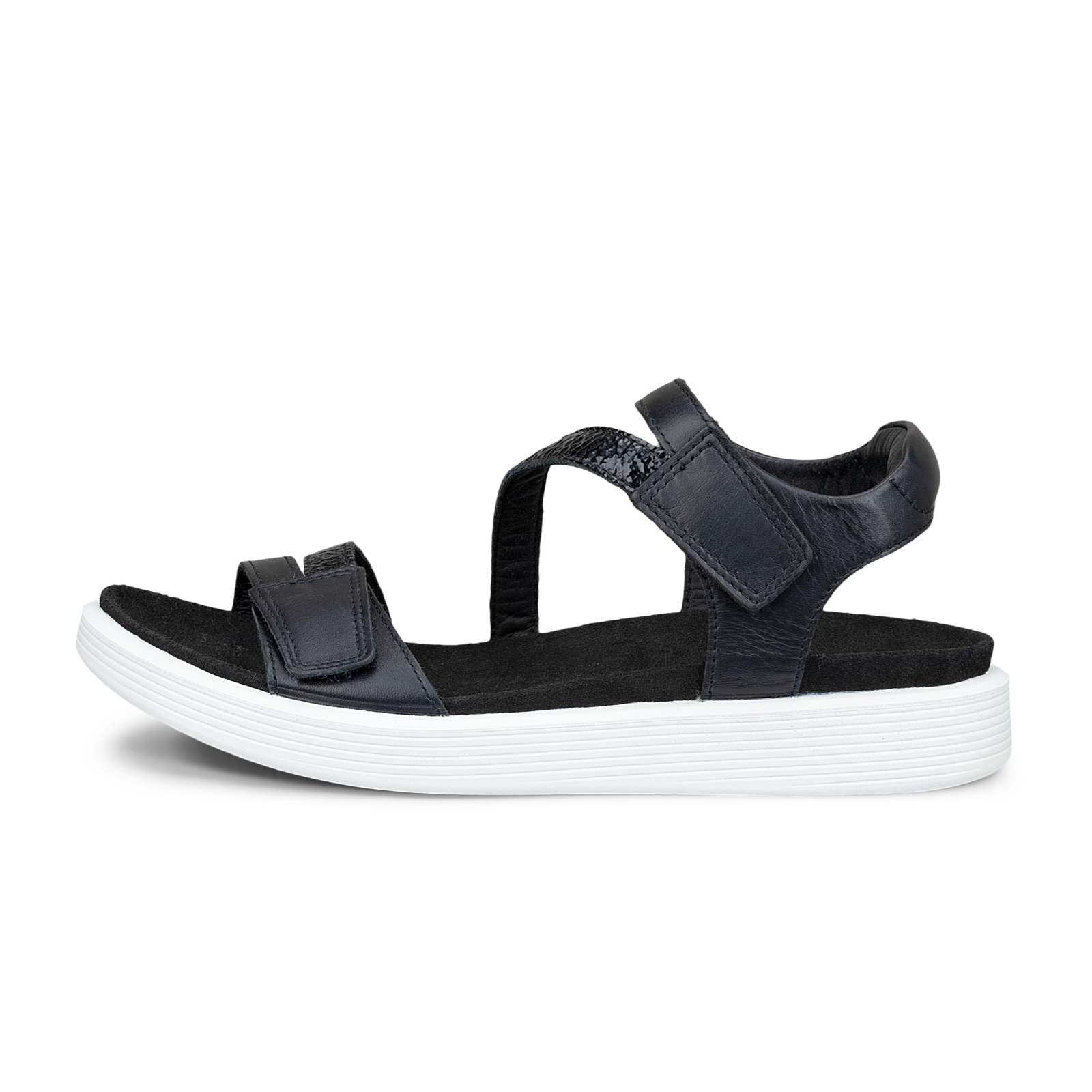 ECCO Soft Sandal 3 strap women black side 238803