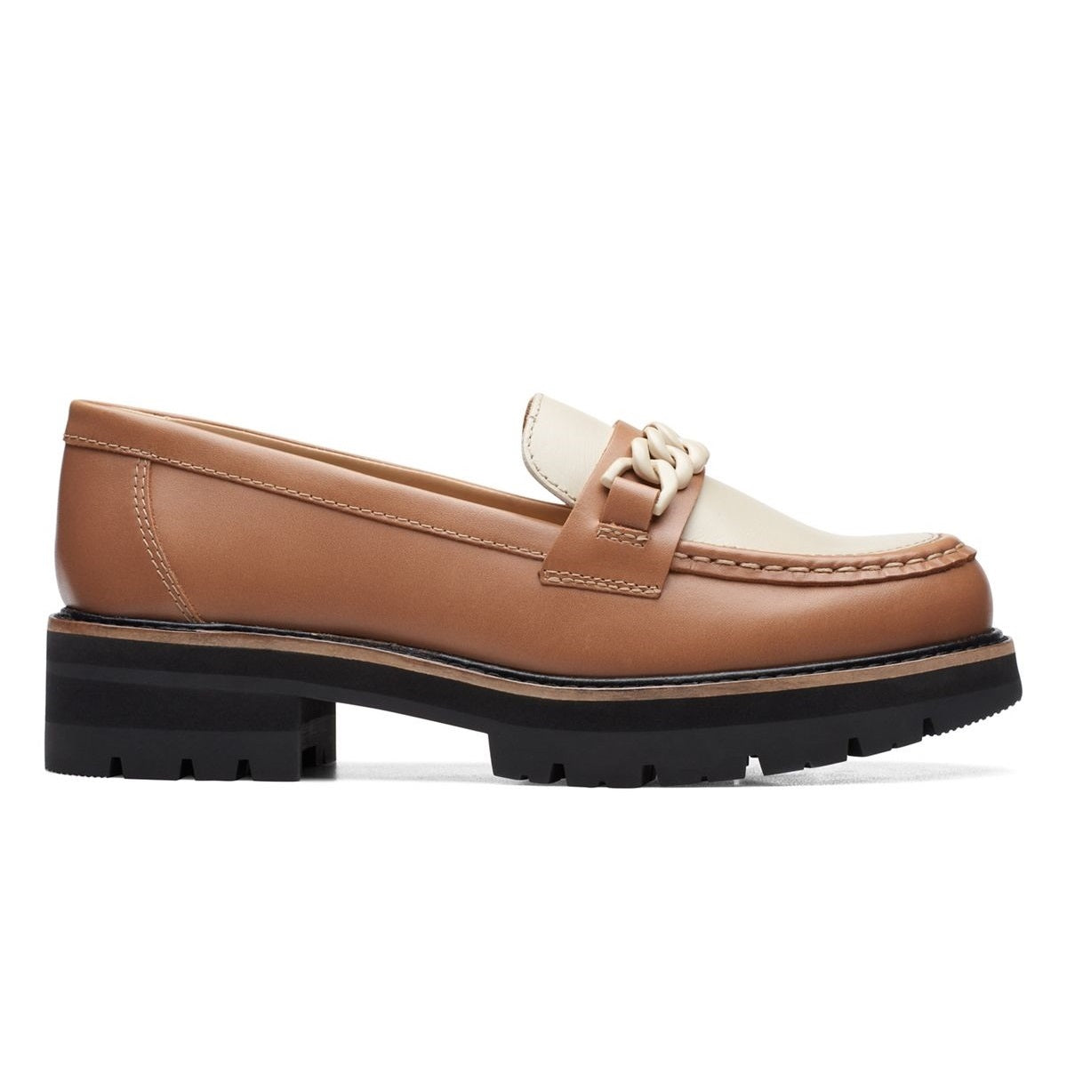 Orianna Edge chunky loafer women Clarks praline combi side