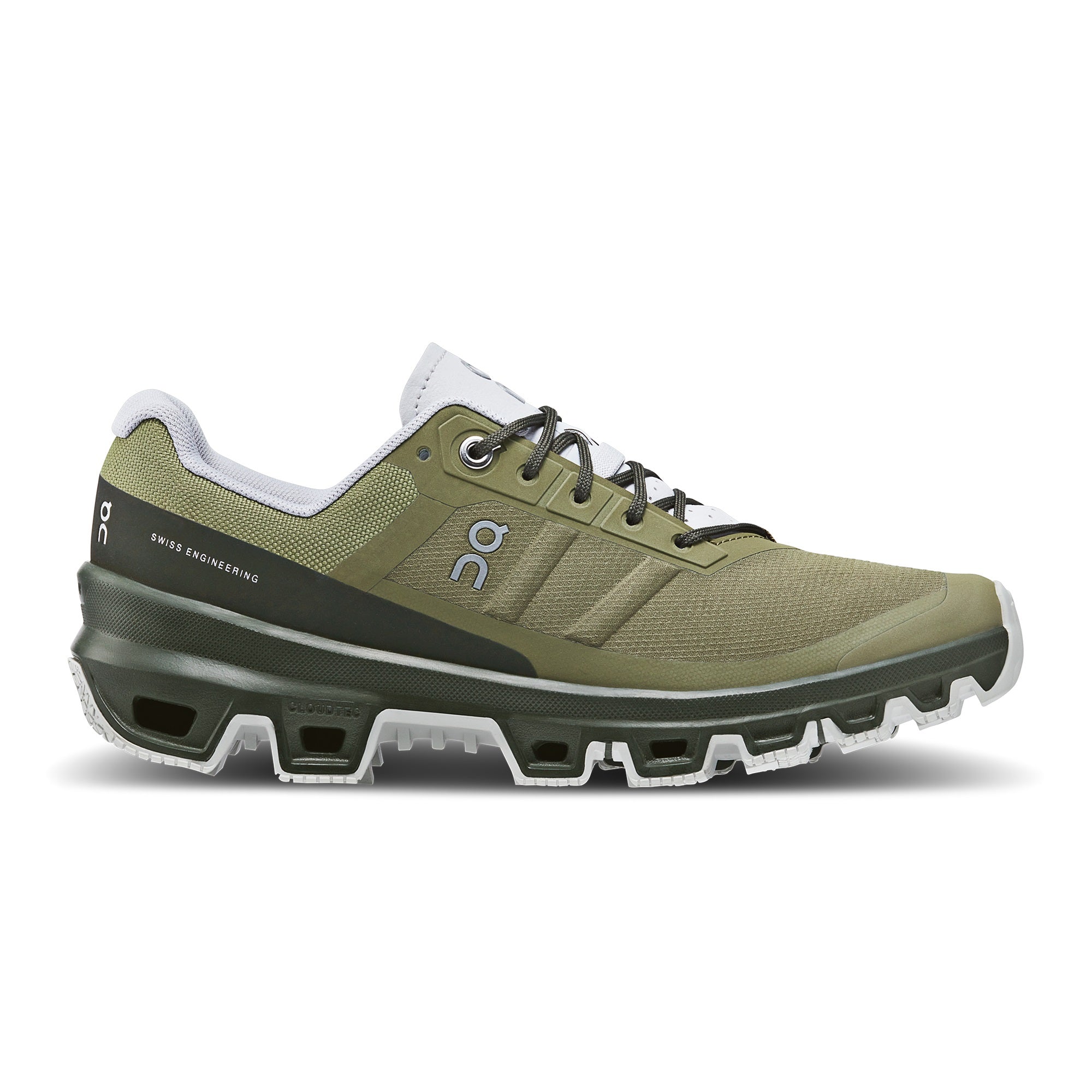 Cloudventure women trail shoe On running olive fir green side 32.98268