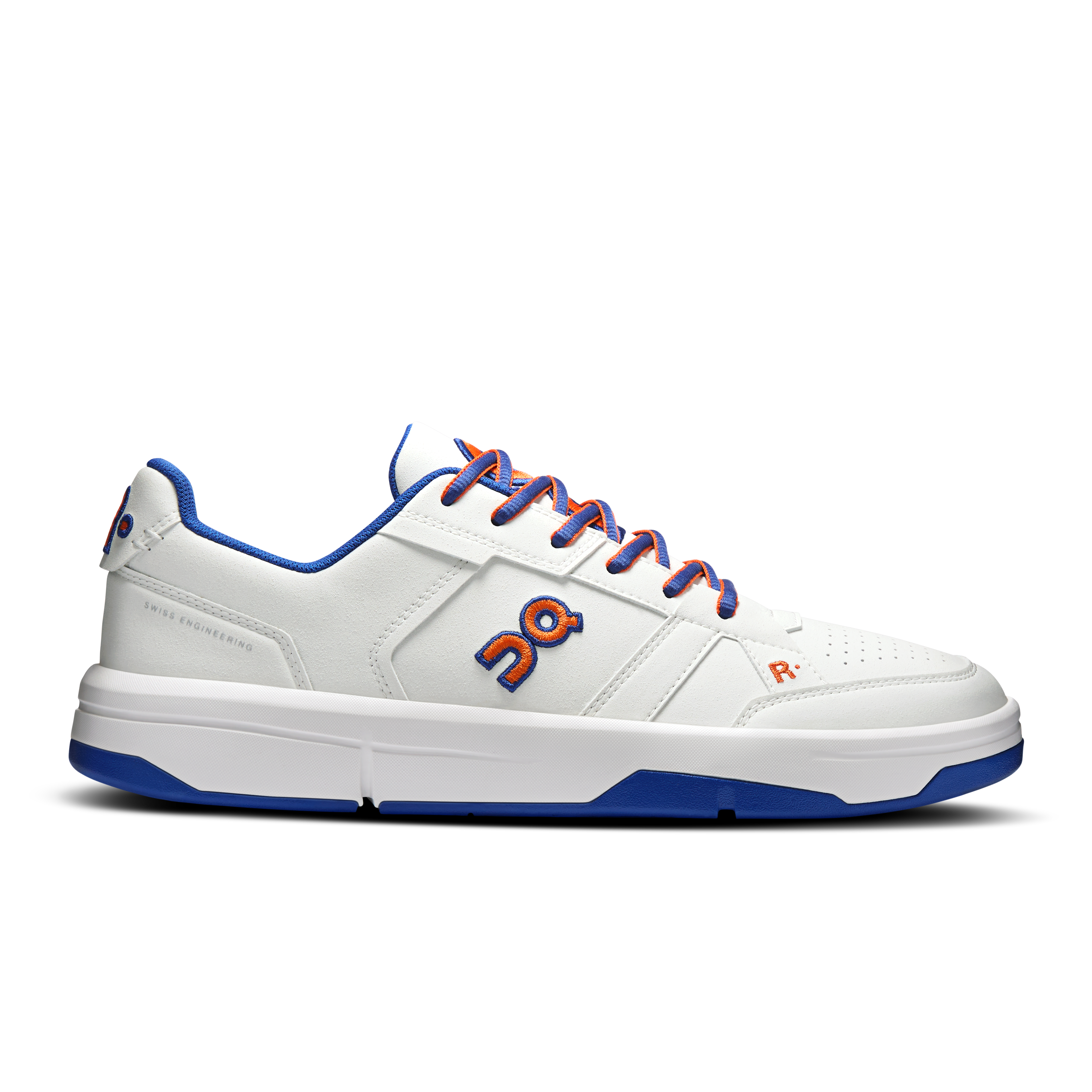 On Roger Clubhouse Varsity men sneaker white indigo side 3MG10870629
