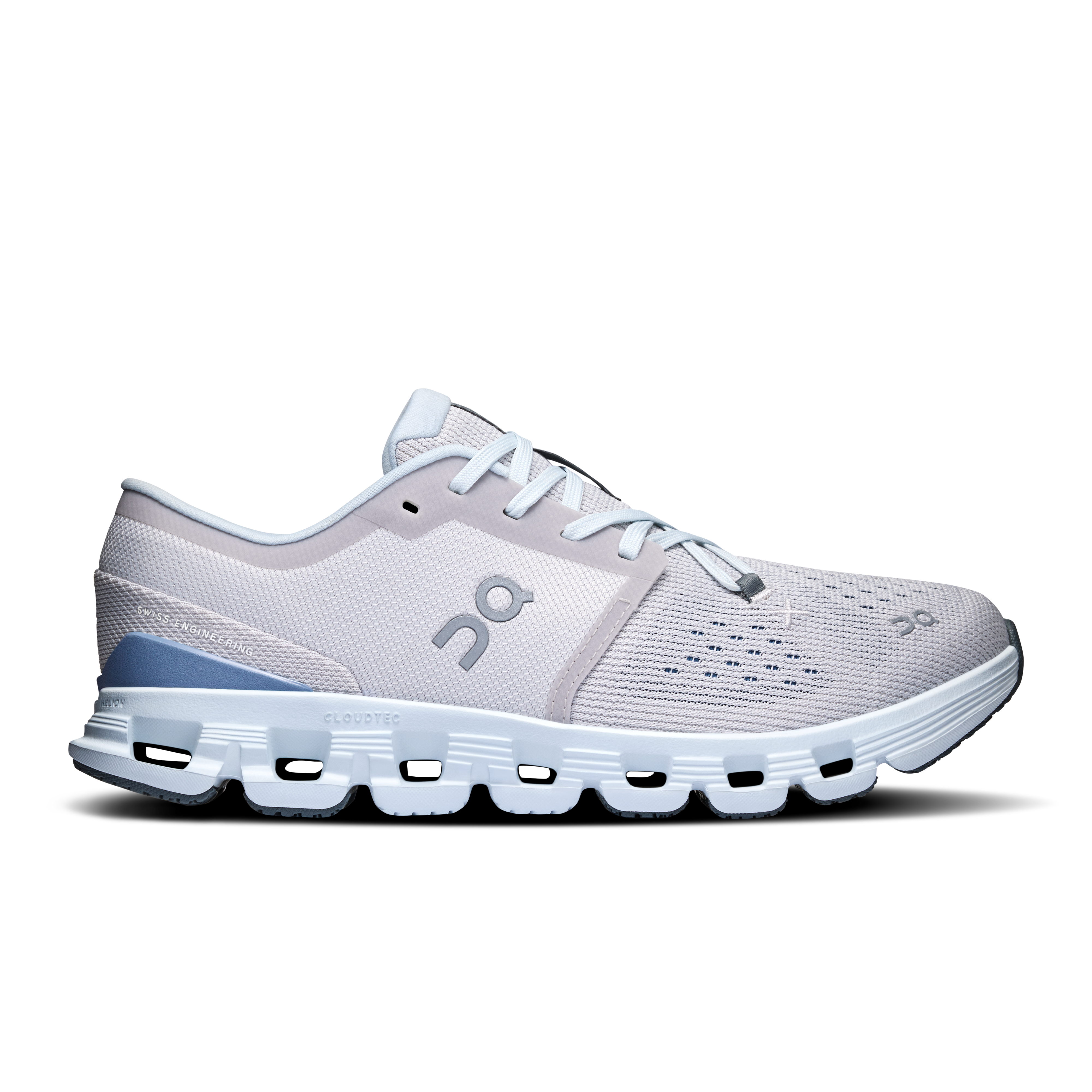 Cloud X 4 women On training shoe silver chambray side 3WE30073278