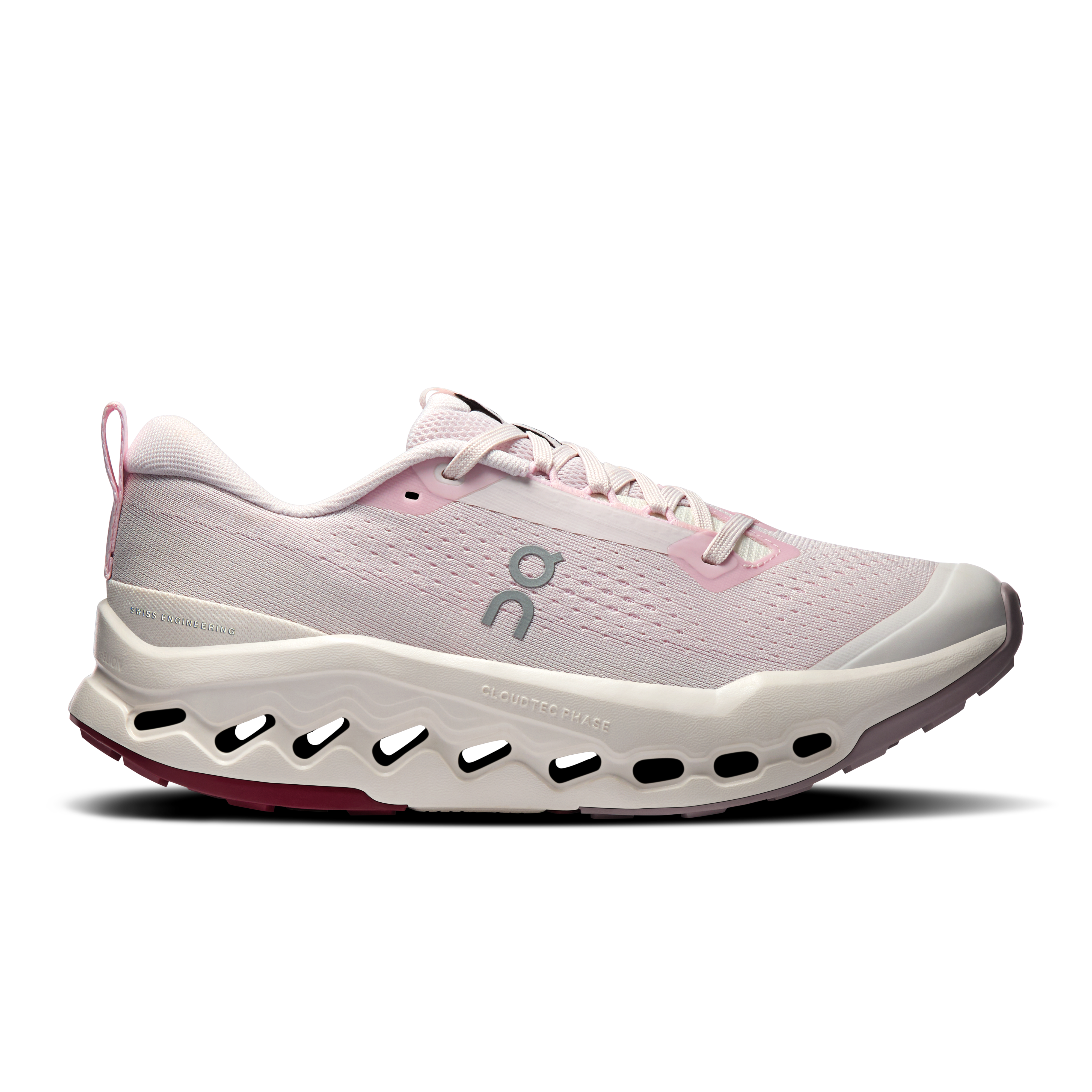 On Cloudsurfer Trail 2 women shoe lily gardenia pink side 3WF30104791