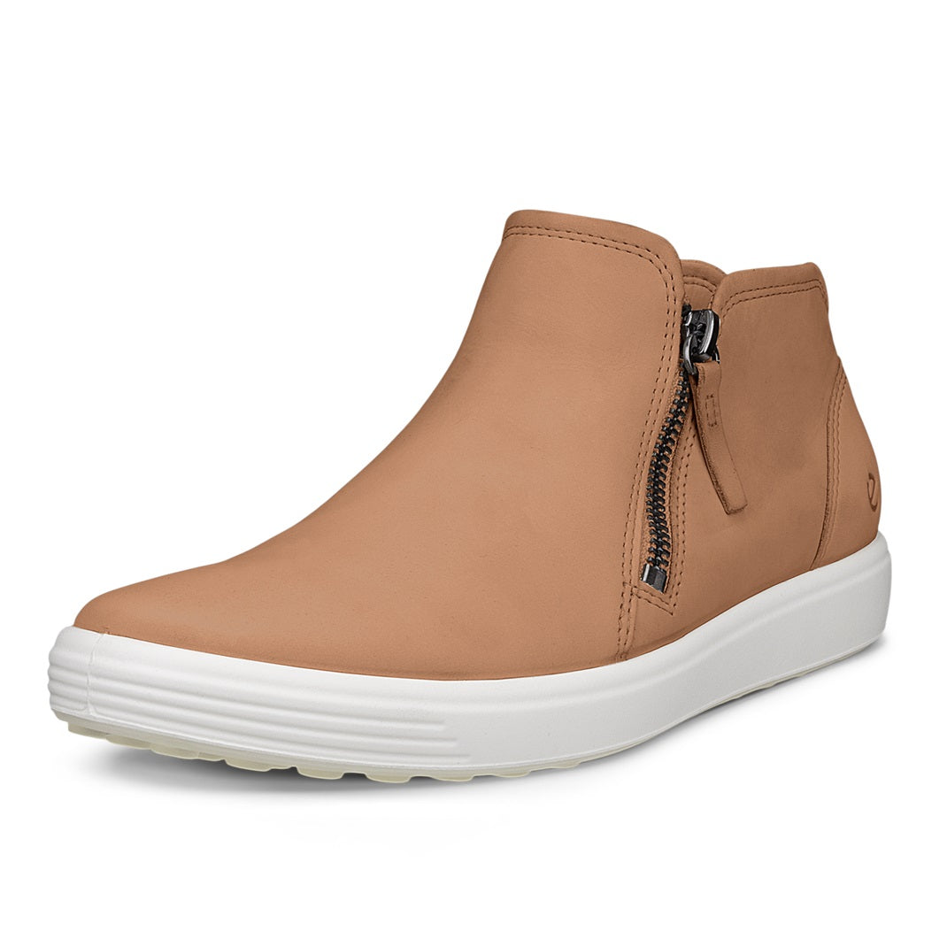 ecco soft 7 mid zip women sneaker cashmere tan 430243