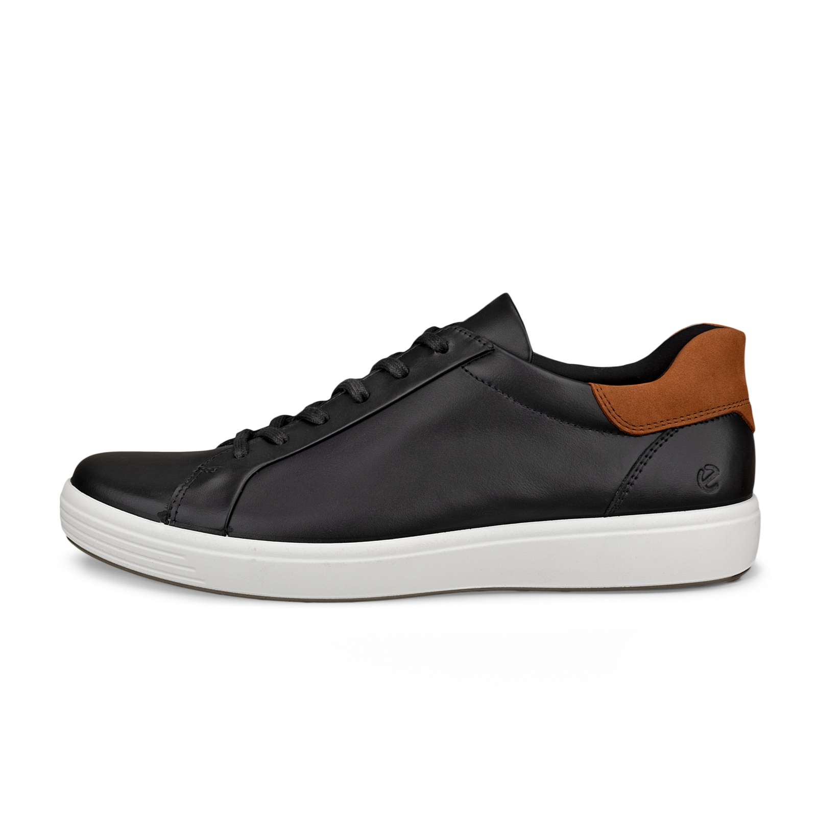 ECCO Soft 7 easy slip lace sneaker men black side 470824