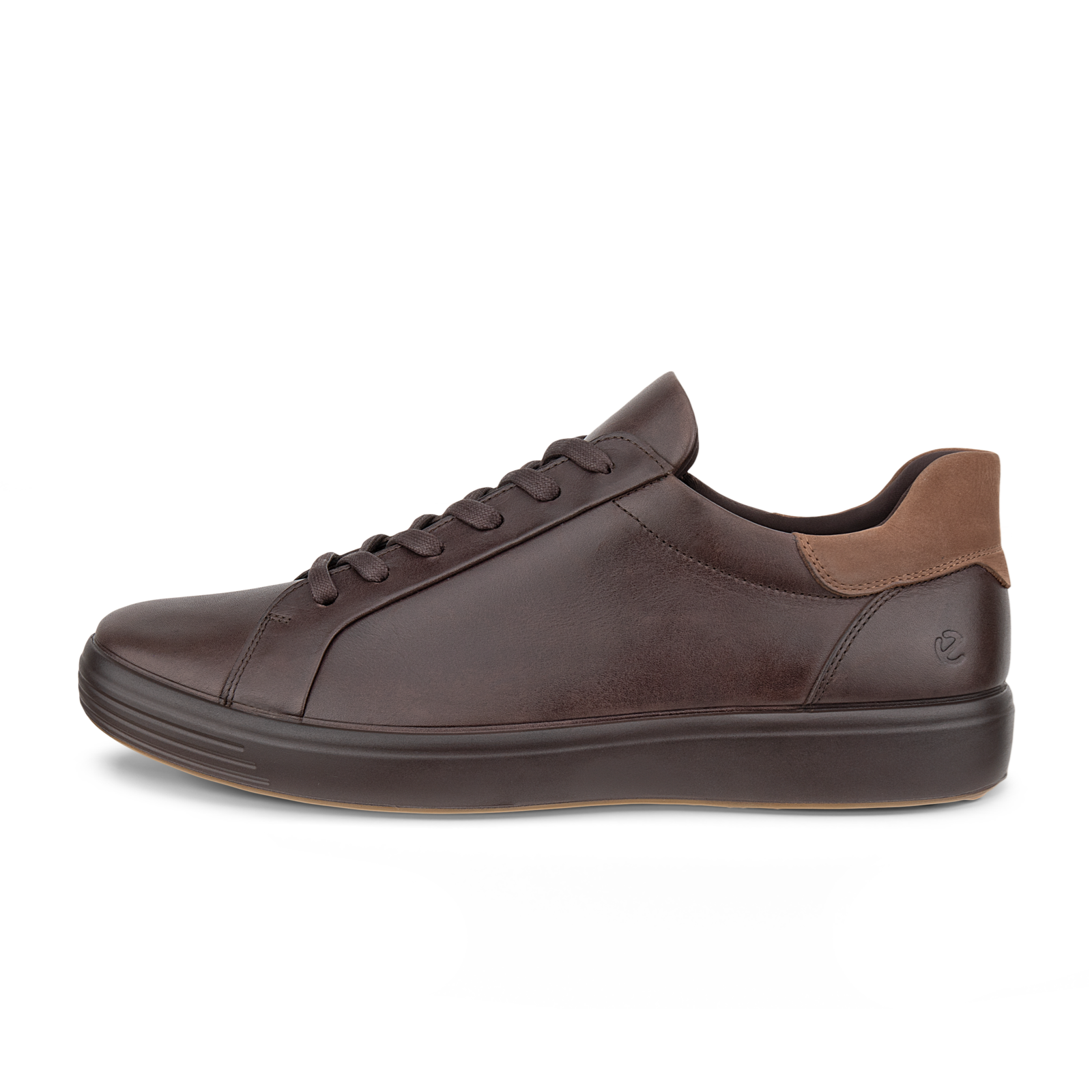 ECCO Soft 7 easy slip lace sneaker men mocha brown side 470824