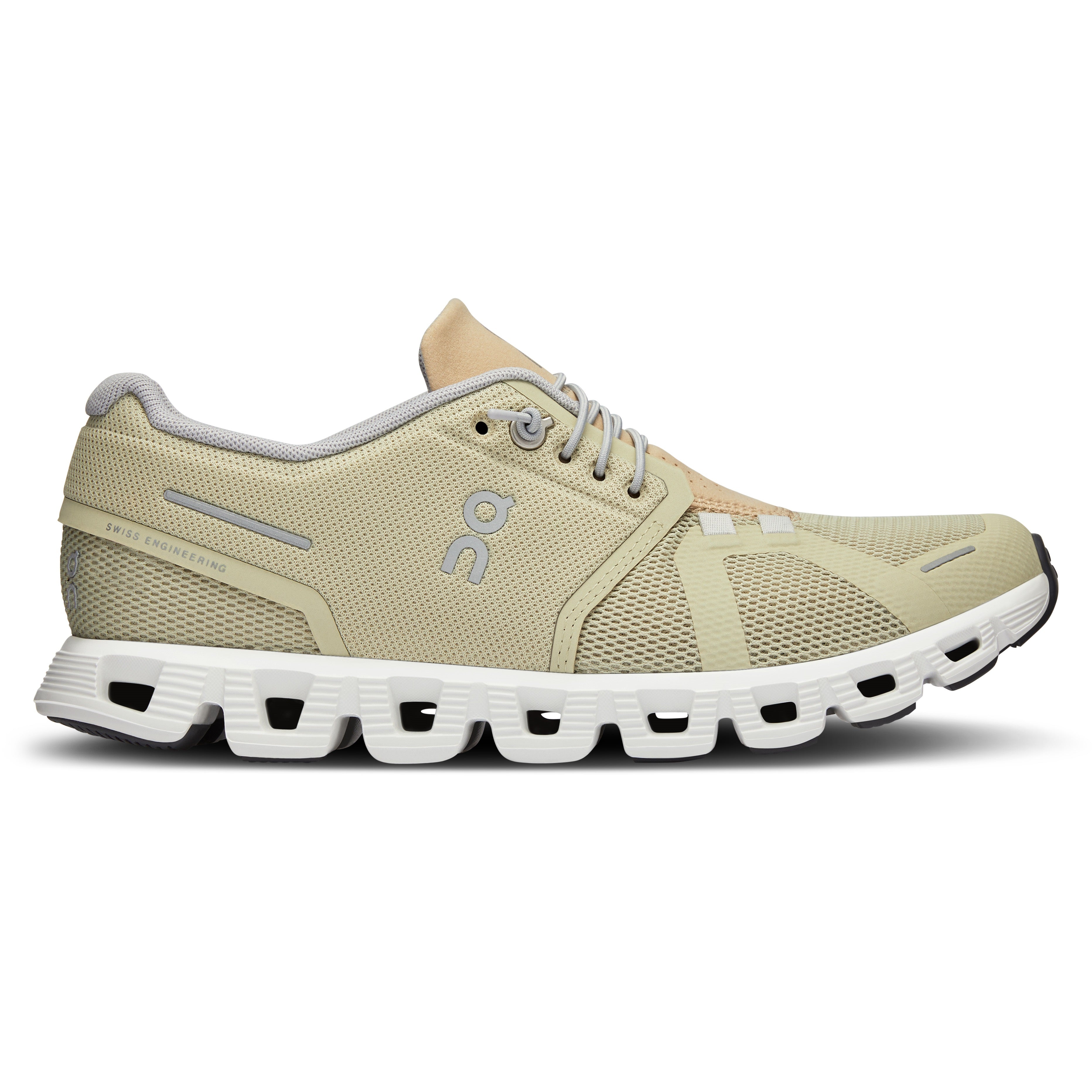 On running Cloud 5 shoe women haze yellow green side 59.98154