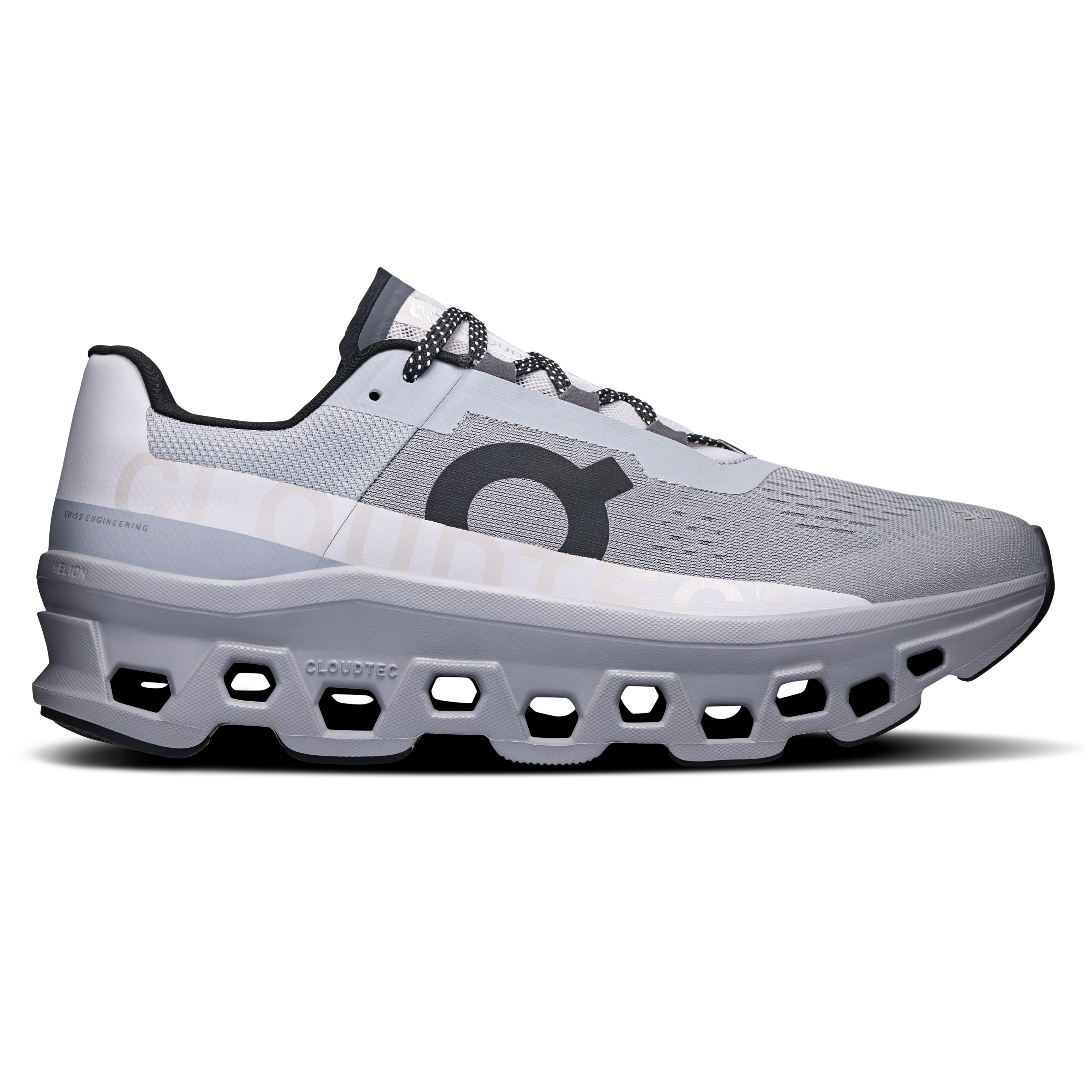 Cloudmonster running shoe On men alloy silver grey side 61.97657