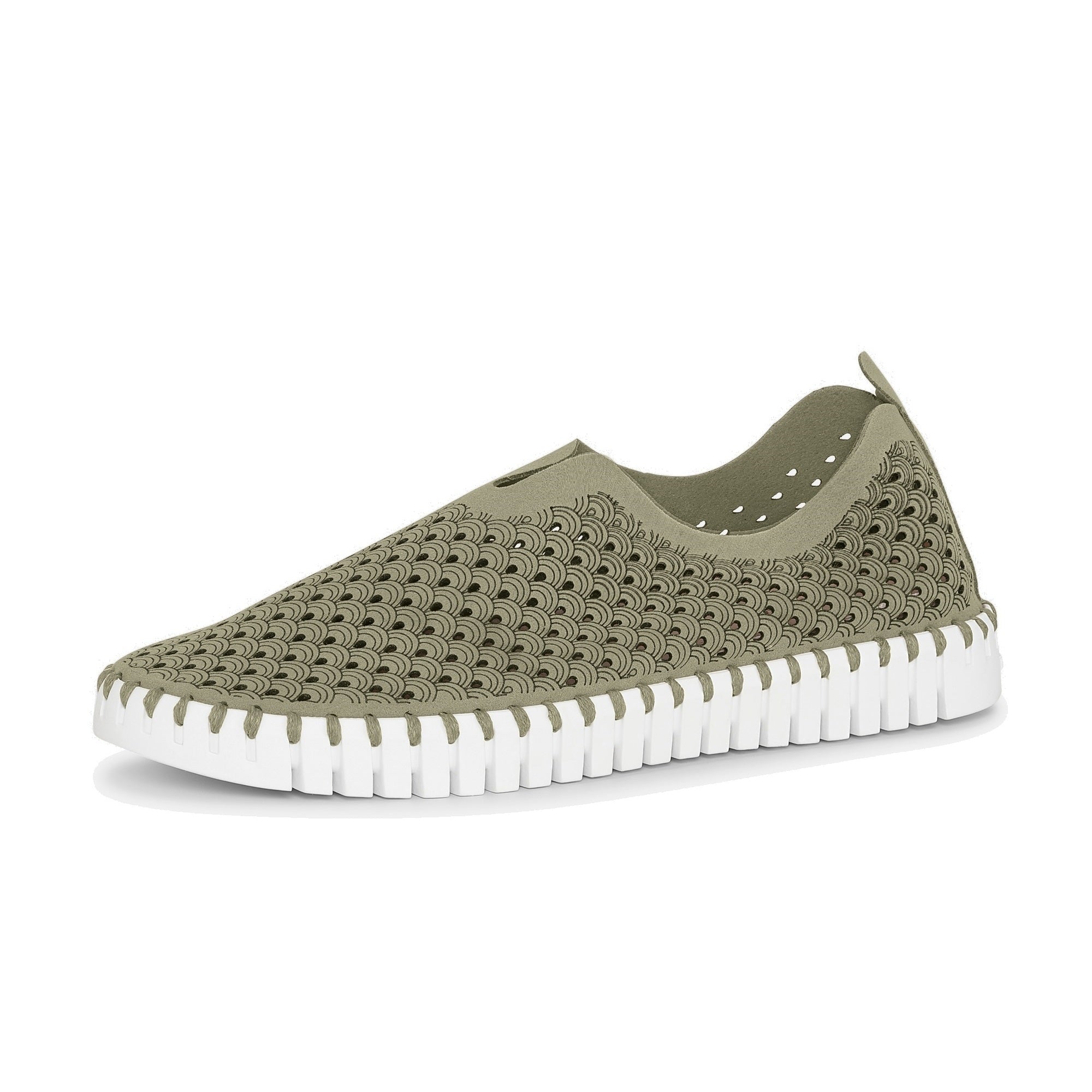Tulip slip-on sneaker women Ilse Jacobsen army green