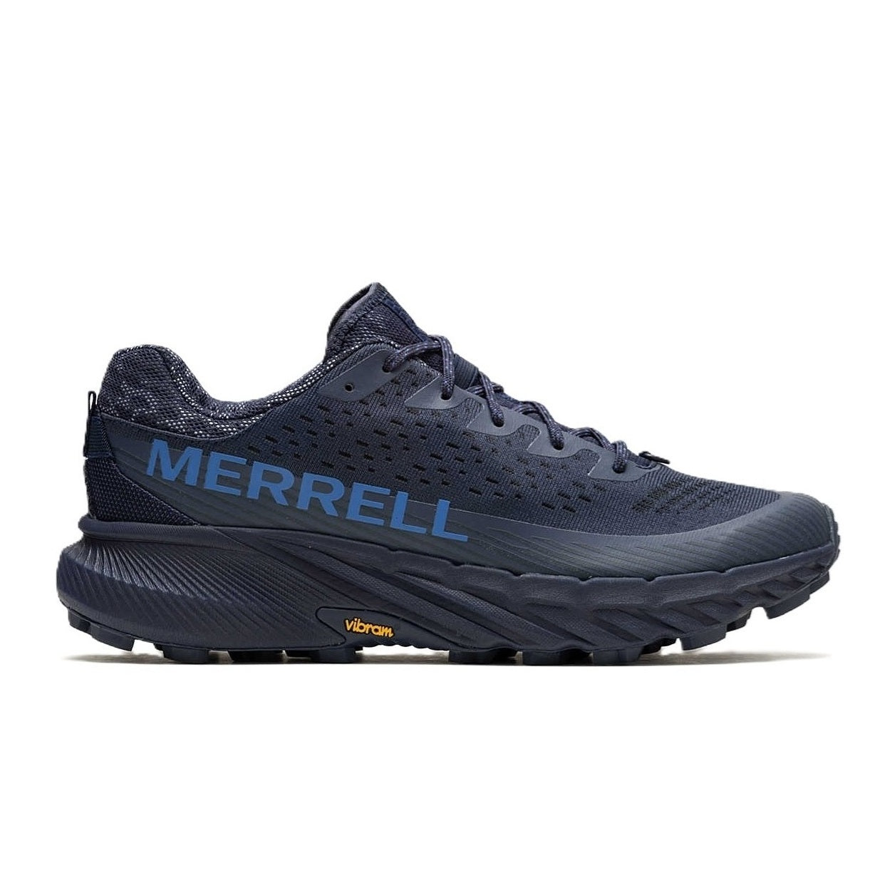 Agility Peak 5 trail running shoe Merrell men sea dazzling navy side 067761