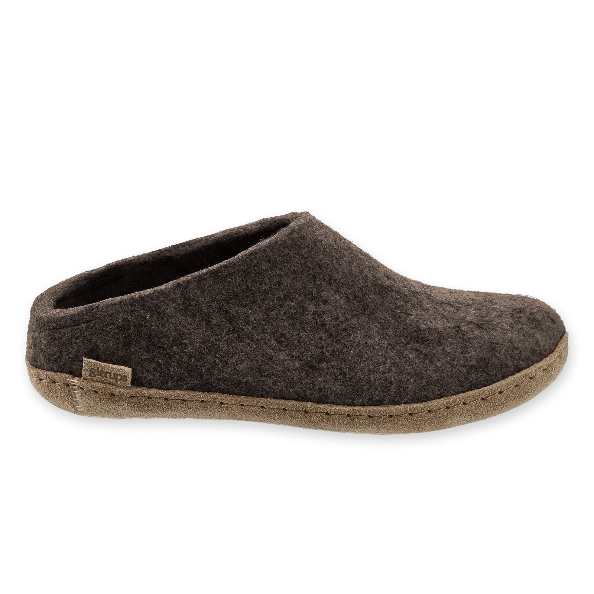 Glerups slipper suede sole brown side