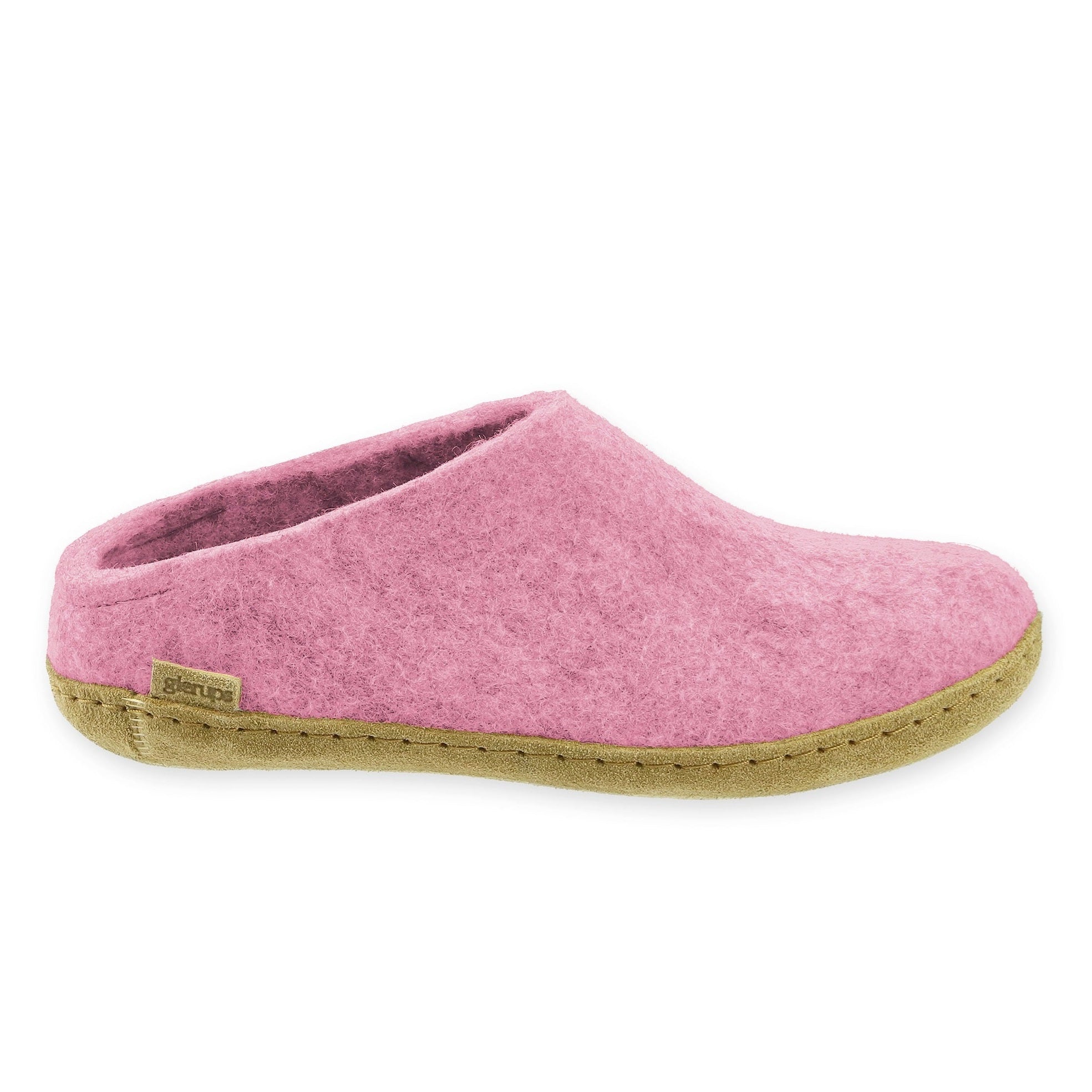 Glerups slipper suede sole flower pink side