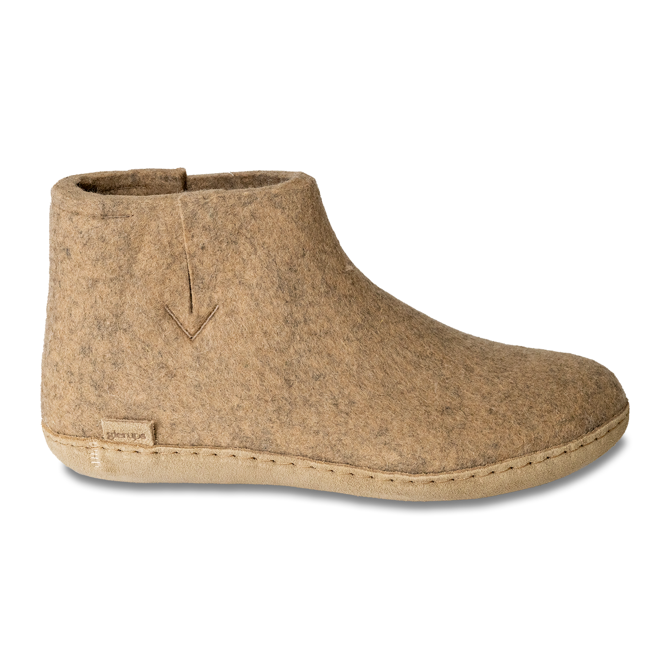 Glerups slipper boot cut suede sole sand