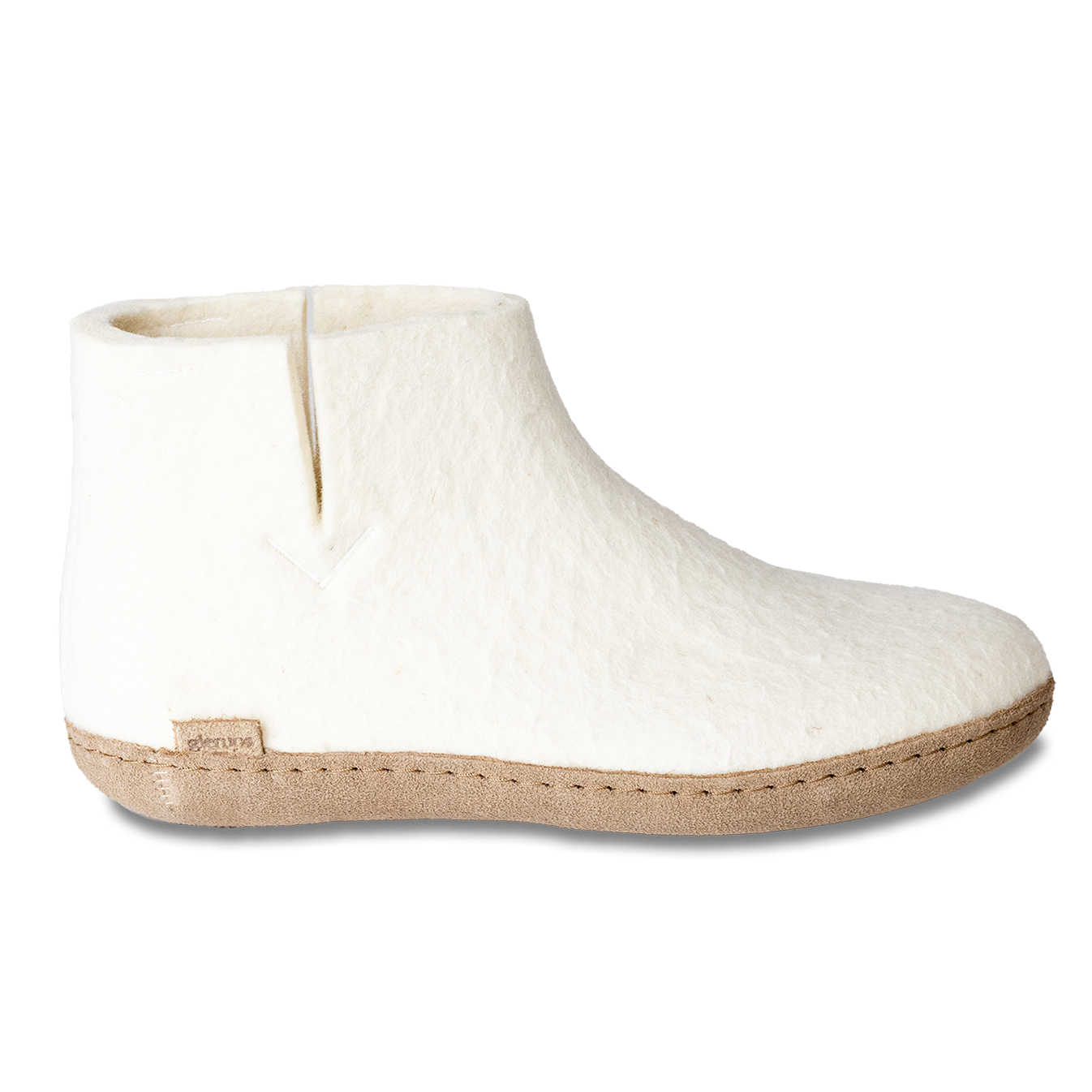 Glerups slipper boot cut suede sole white