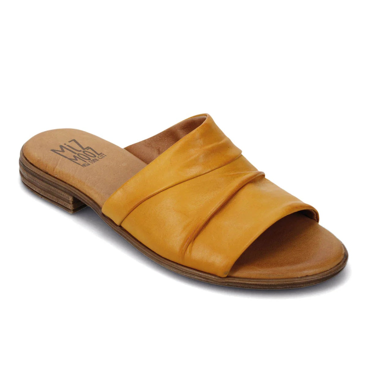 Miz Mooz Delilah slide sandal women ochre gold