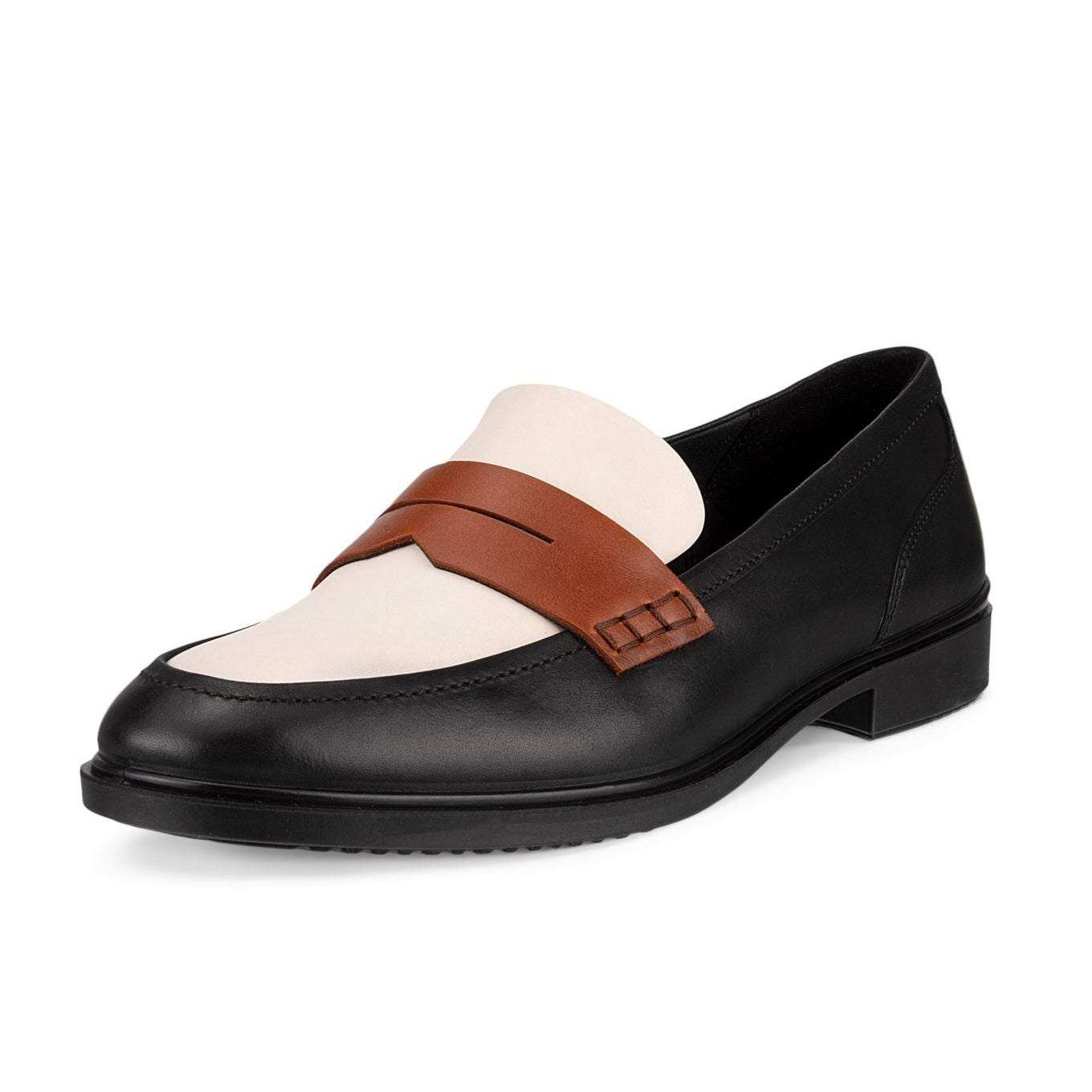 ecco dress classic women loafer 209803 black limestone cognac