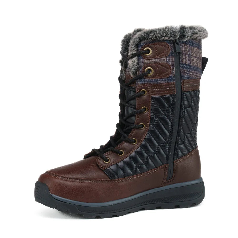 Nexgrip Ice Daphnee cleat winter boot women hazelnut brown zipper