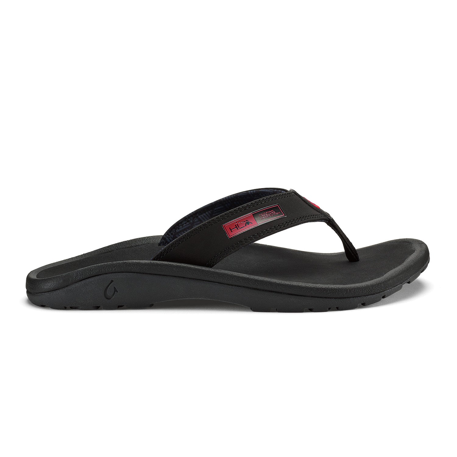 Olukai Ohana men flip flop sandal black hla side