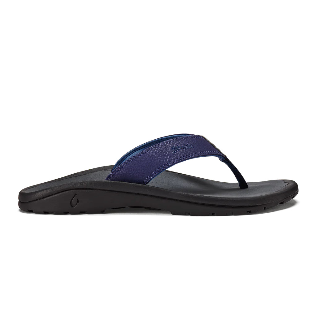 olukai ohana men flip flop sandal pacifica indigo side