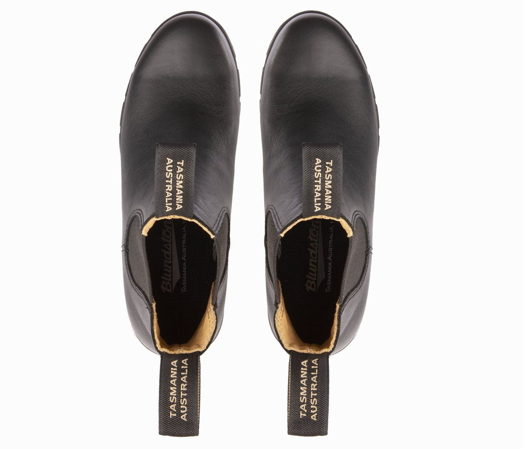 blundstone heeled boot 1671 black overhead top