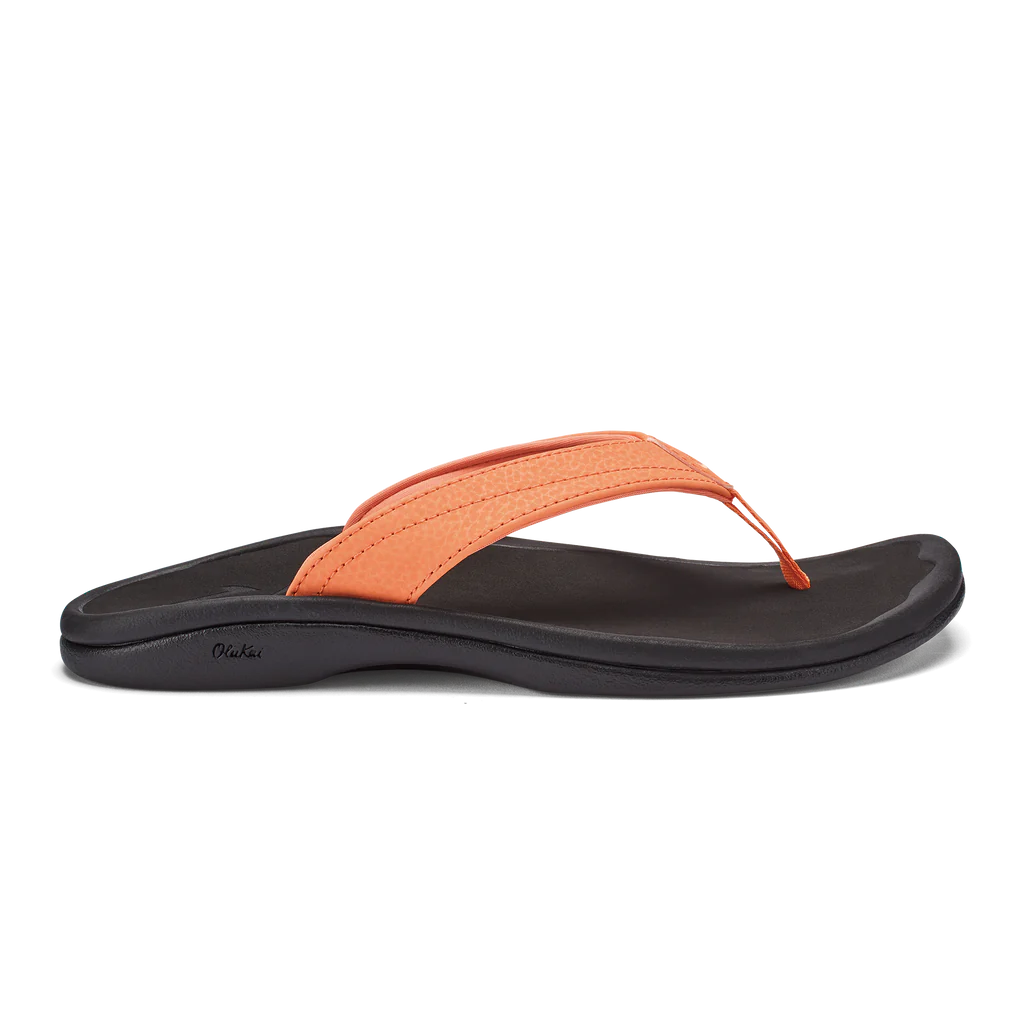 olukai ohana women flip flop sandal side shell coral orange