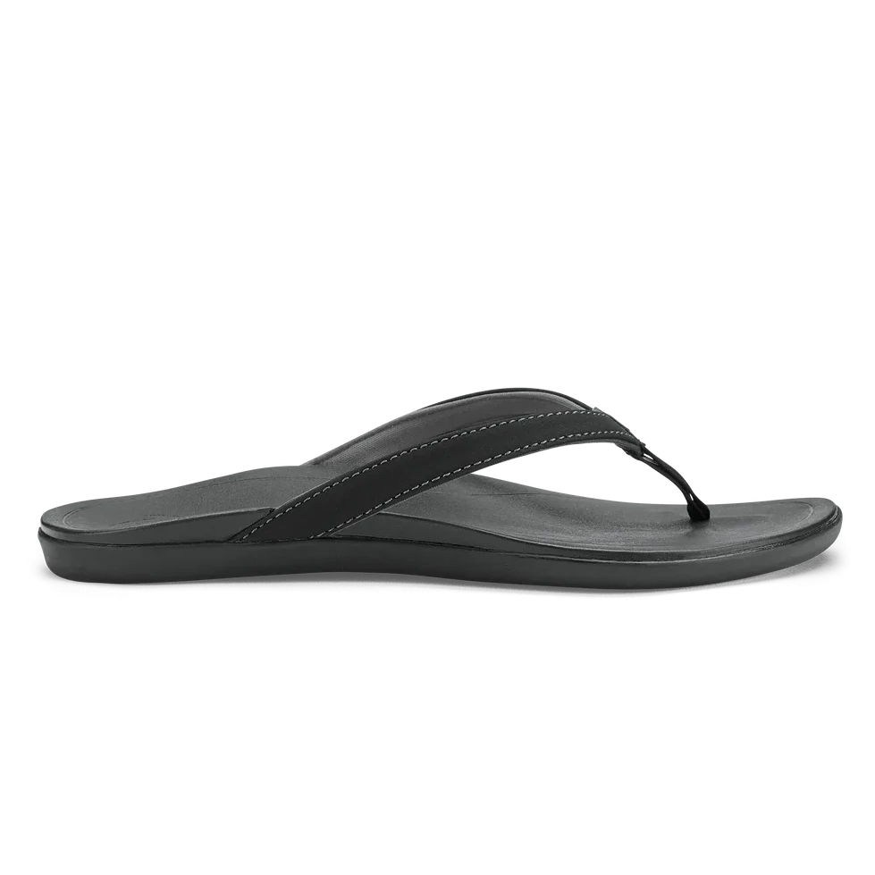 Olukai women flip flop sandal Ho'opio black side