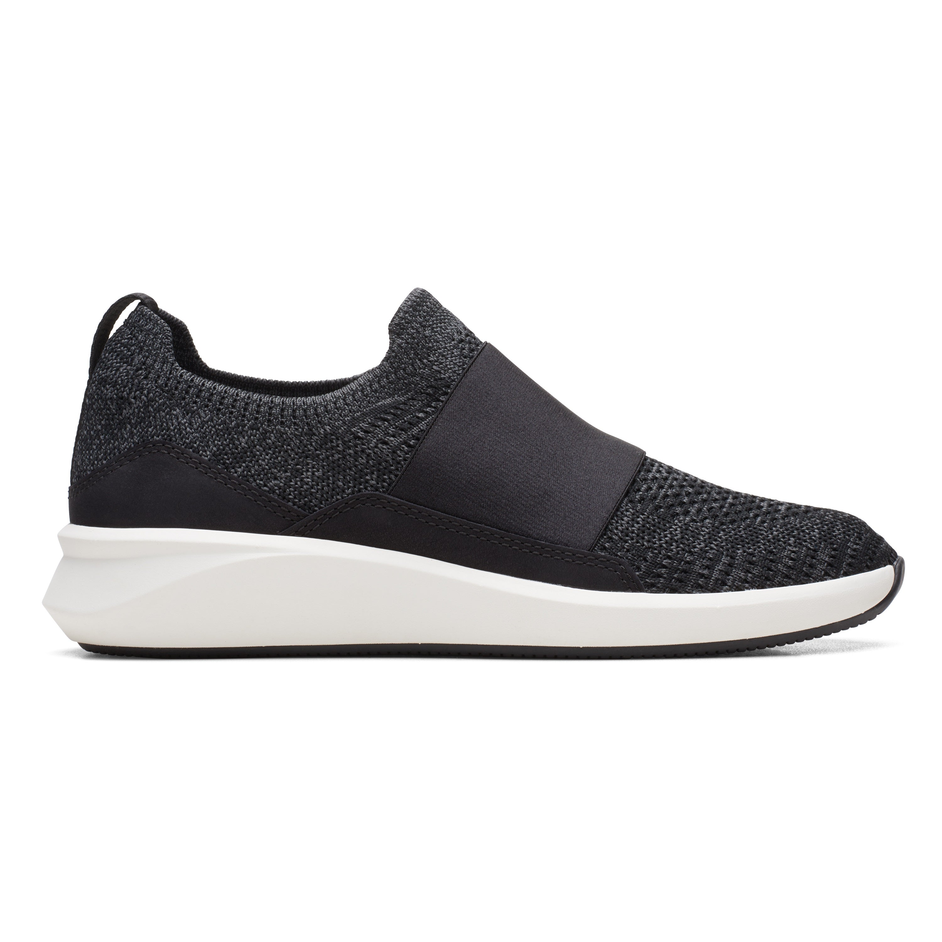 un rio knit clarks shoe black