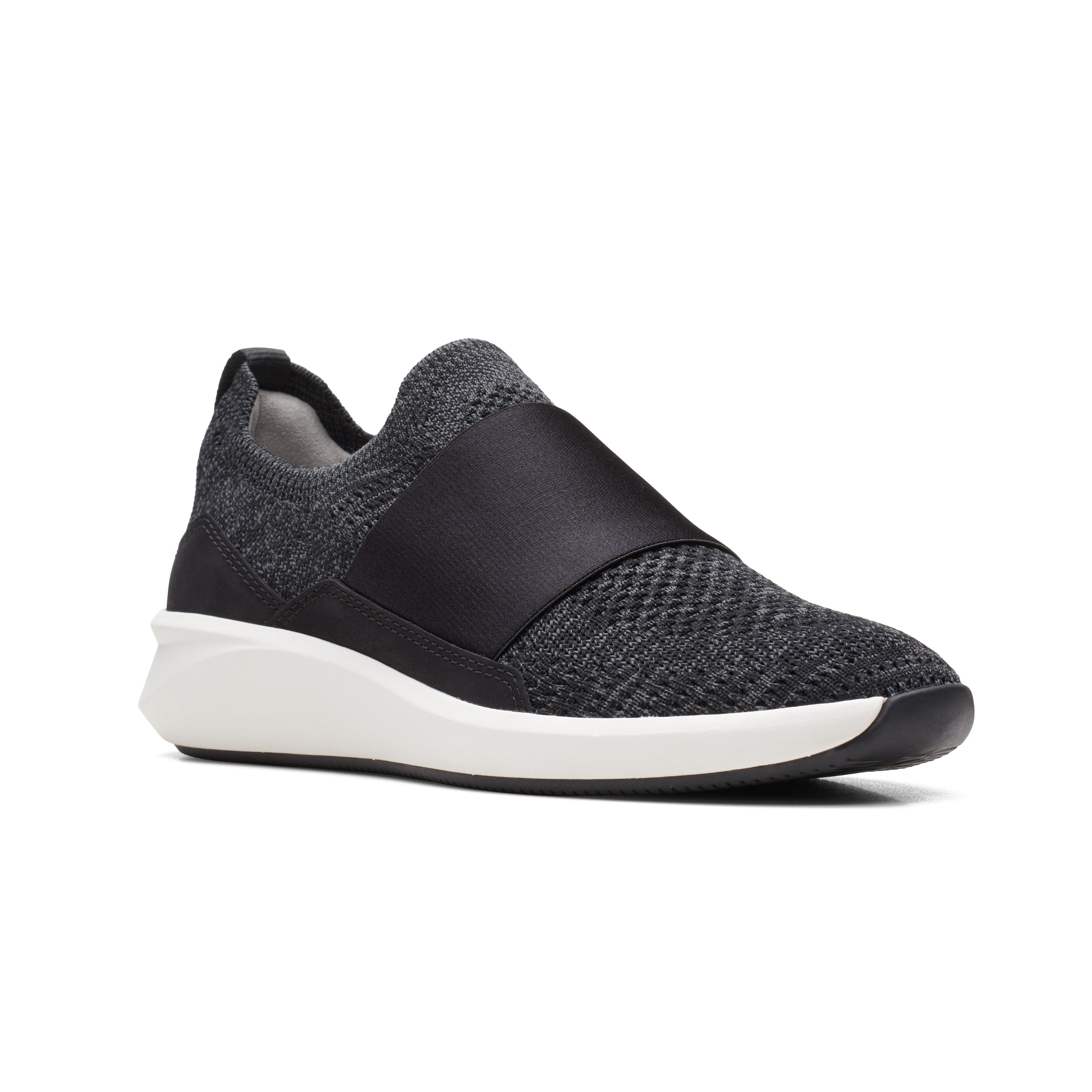 un rio knit clarks shoe black