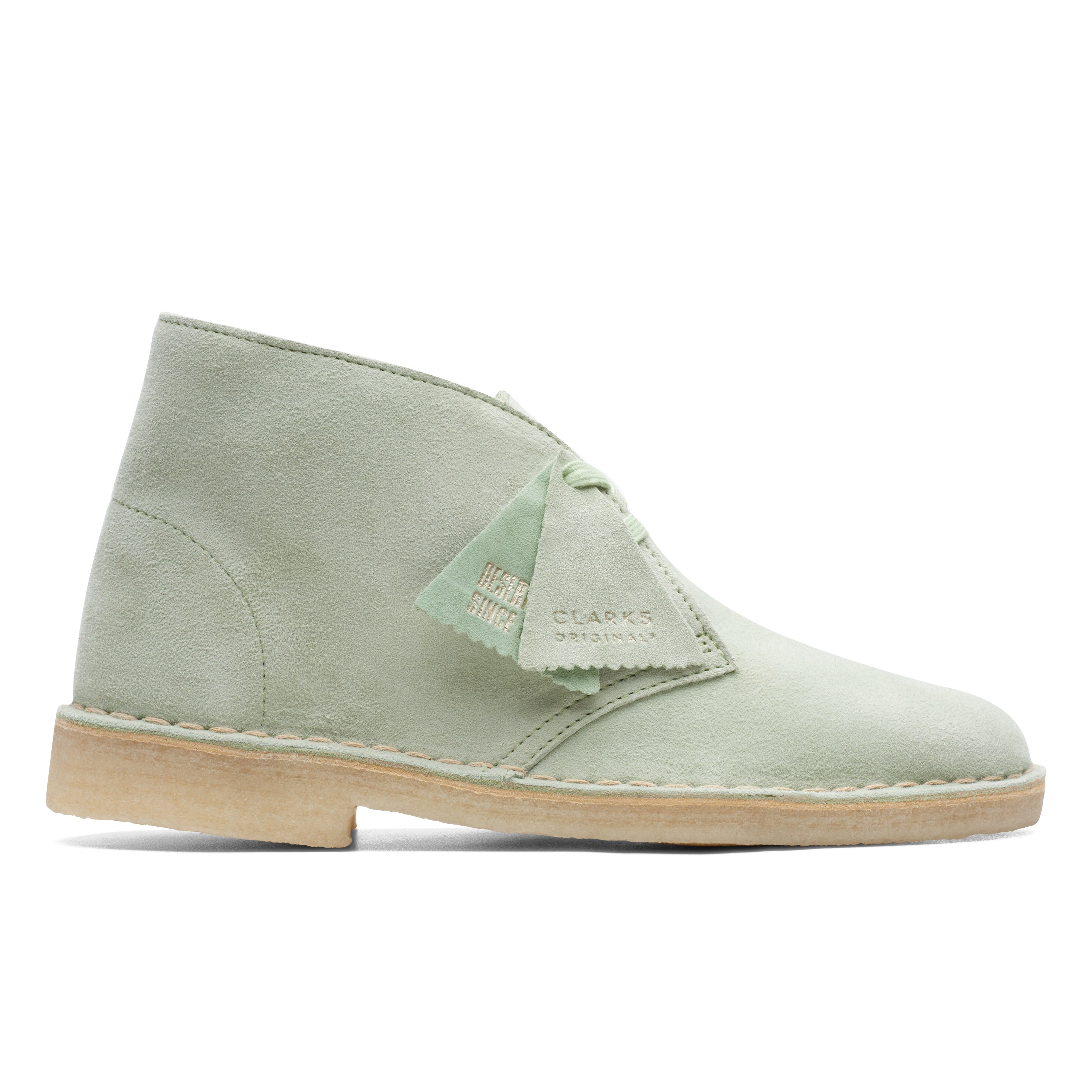 Clarks Originals desert boot women's pale green suede side