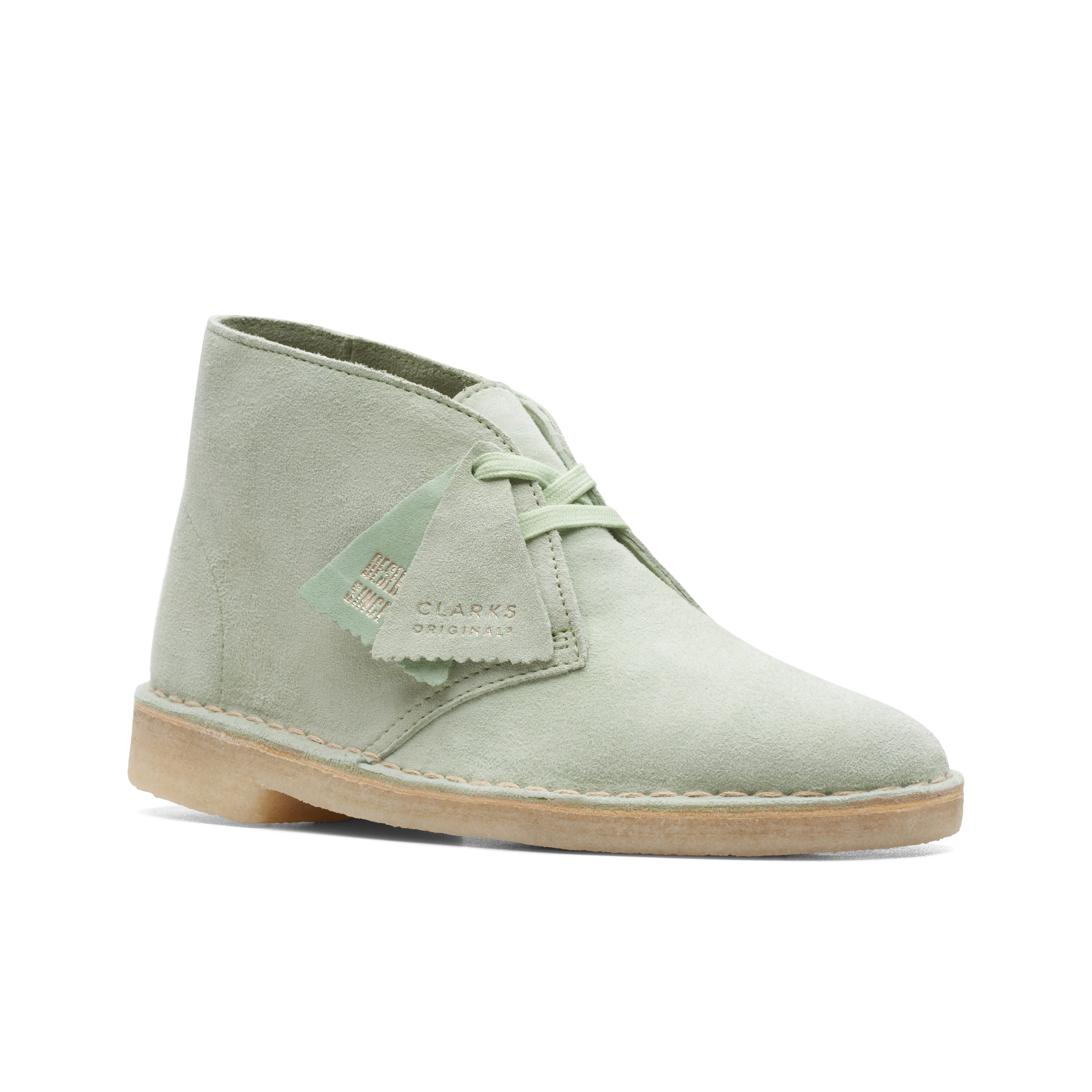 Clarks Originals desert boot women's pale green suede