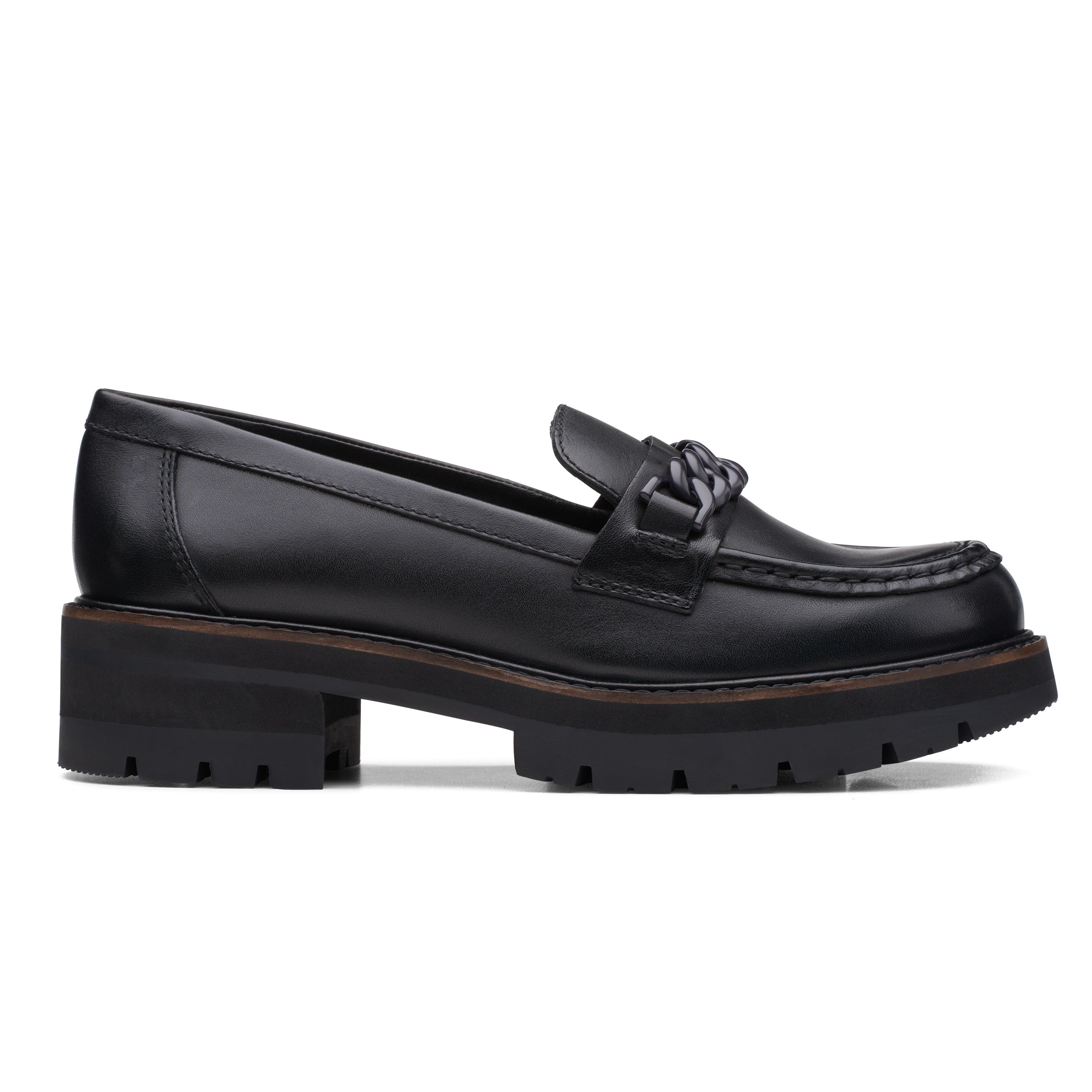 orianna edge clarks women chunky loafer black side