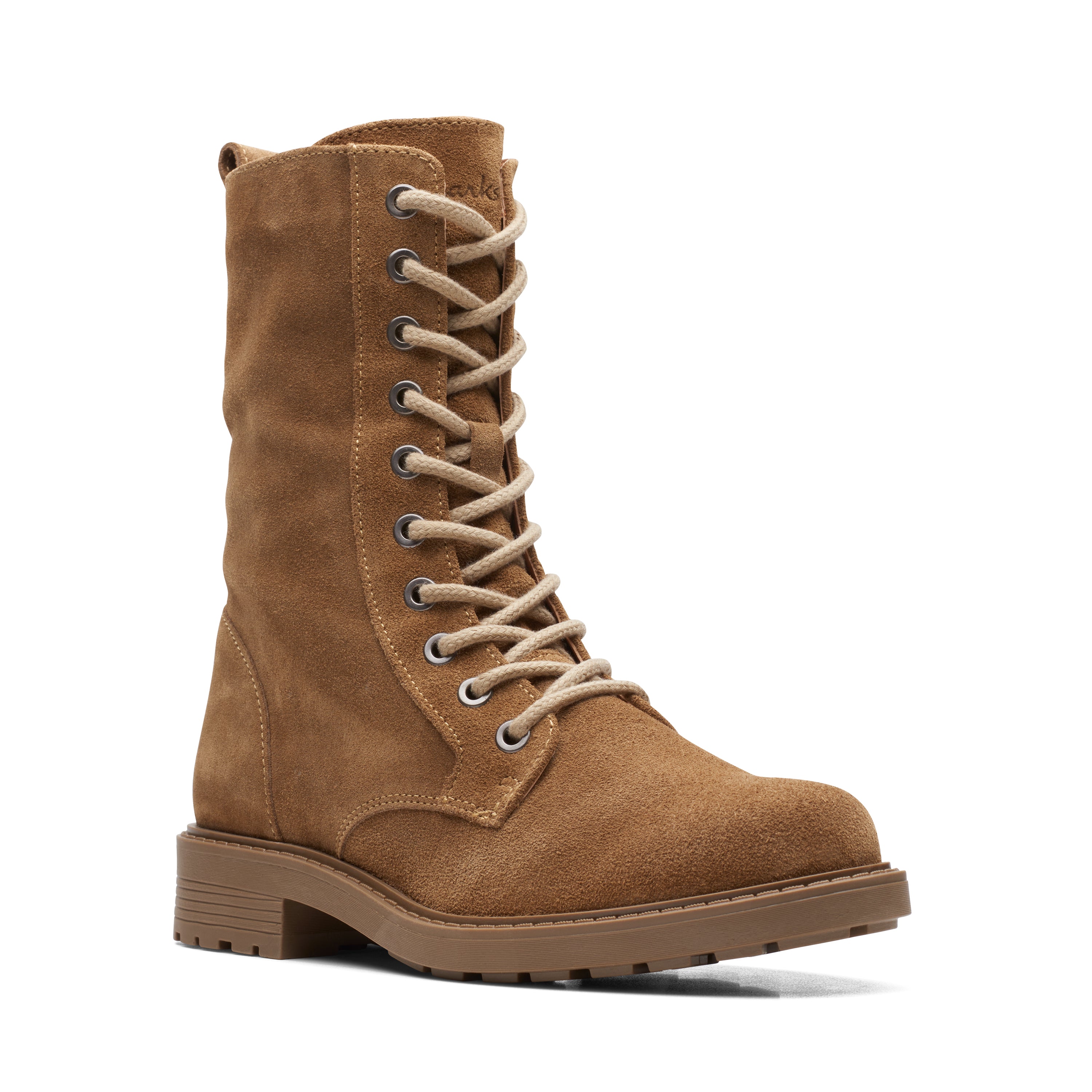 Clarks orinoco2 style lace up boot women dark sand suede