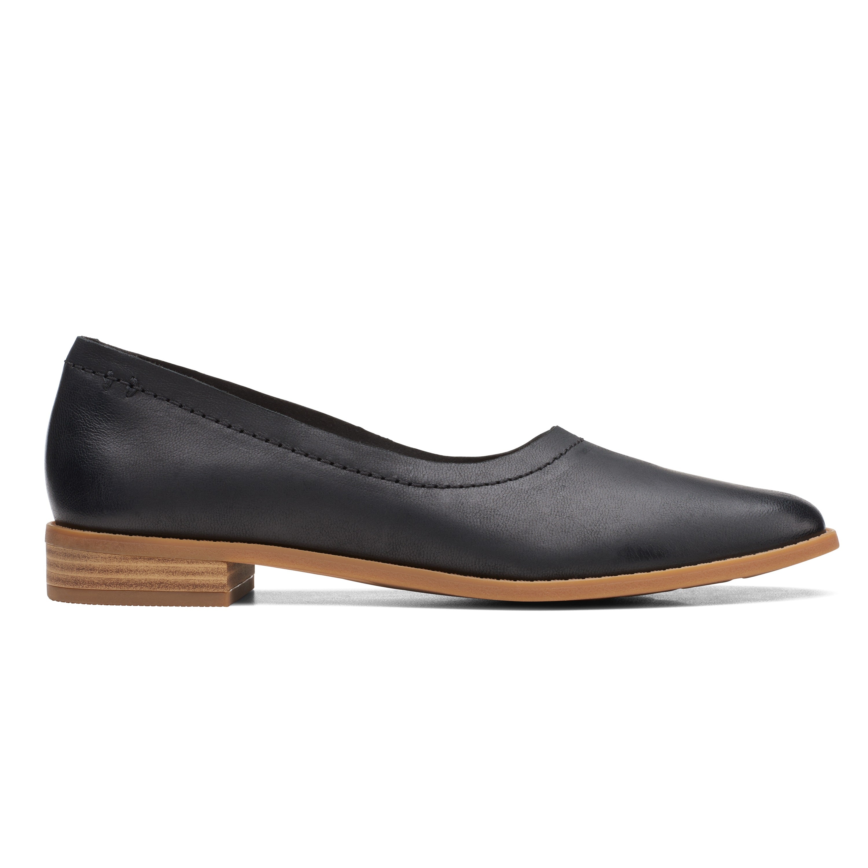 clarks women pure walk ballet flat shoe black side