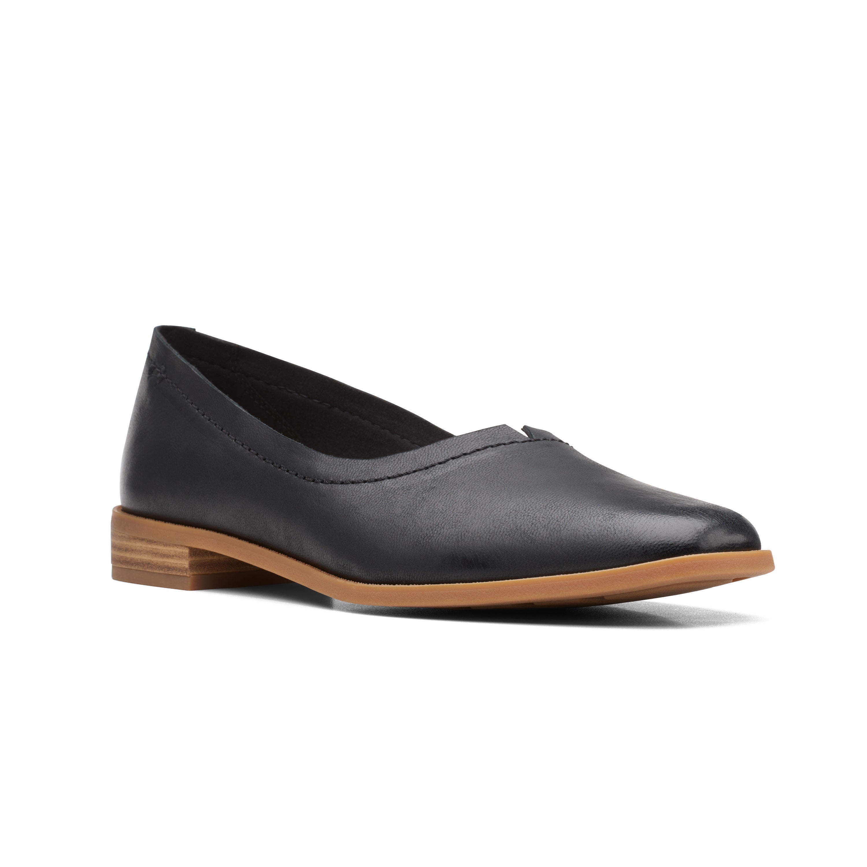 clarks women pure walk ballet flat shoe black