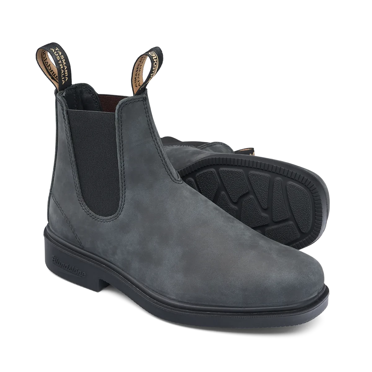 blundstone chisel toe dress boot 1308 rustic black pair sole