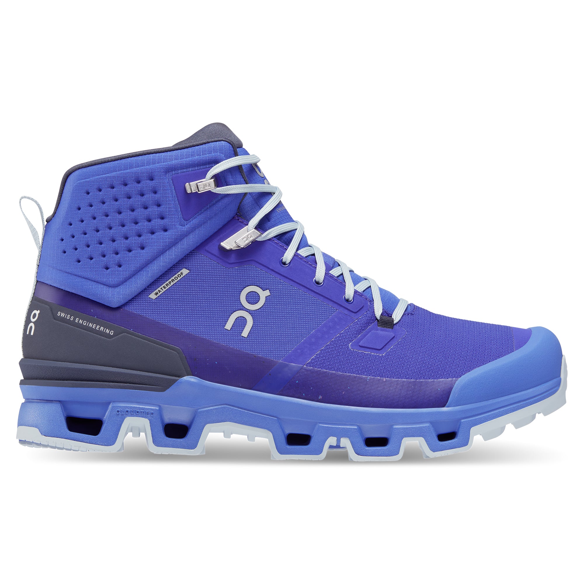On Cloudrock 2 waterproof hiking boot men indigo cobalt side