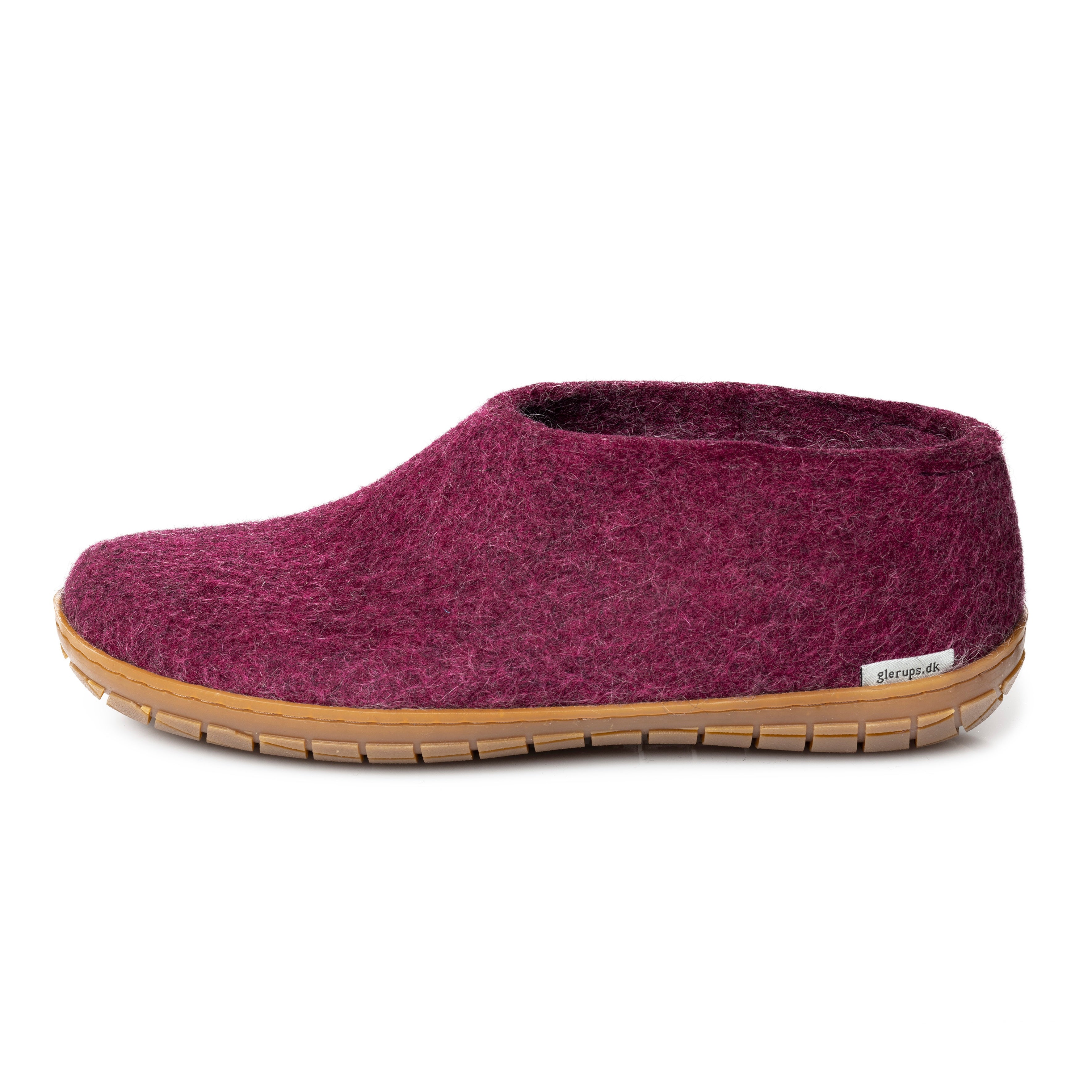 Glerups slipper shoe cut rubber sole cranberry