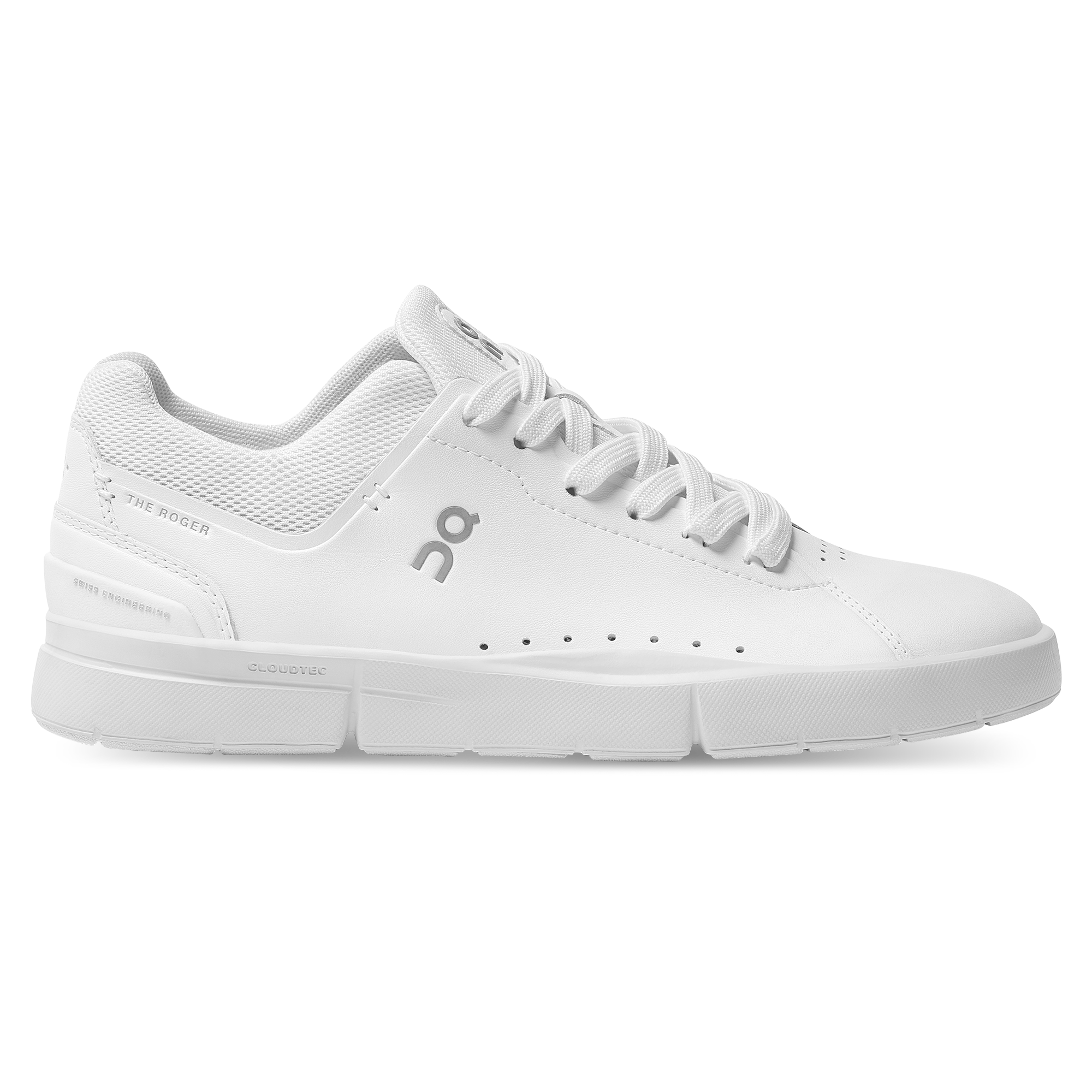 roger advantage women shoe all white on running side