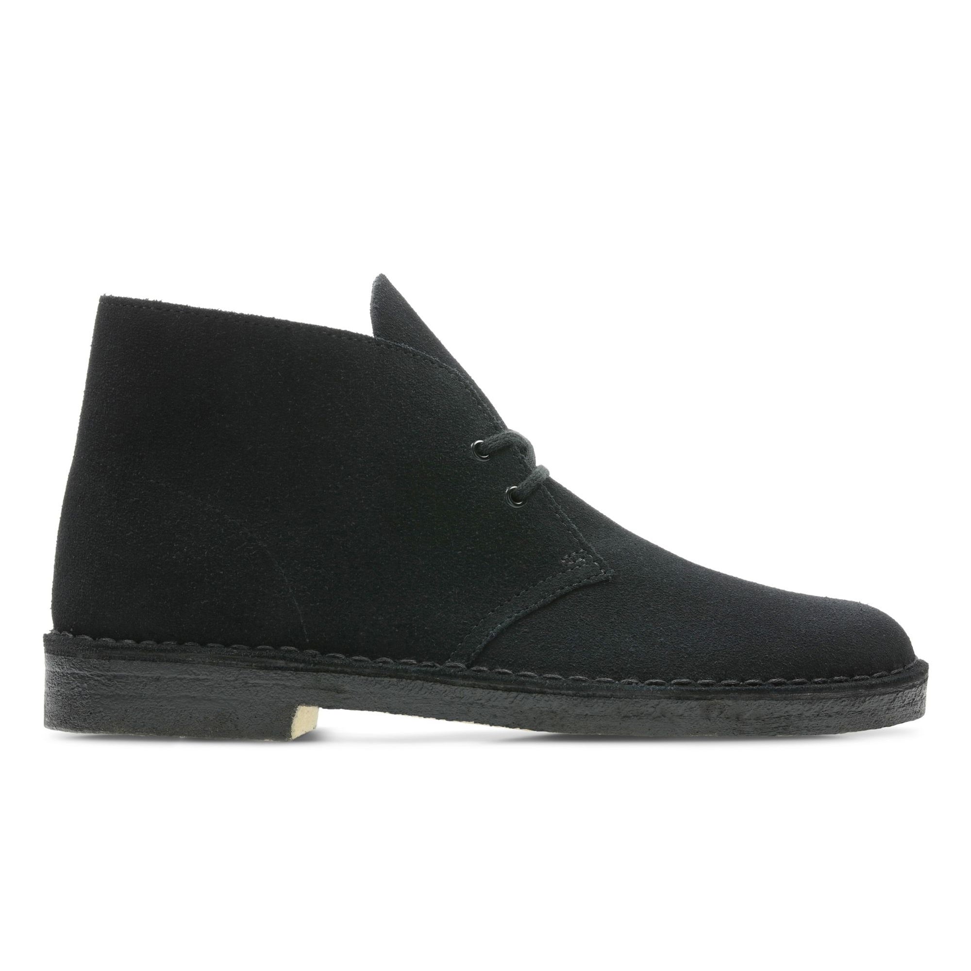 Clarks Originals desert boot women's black suede side