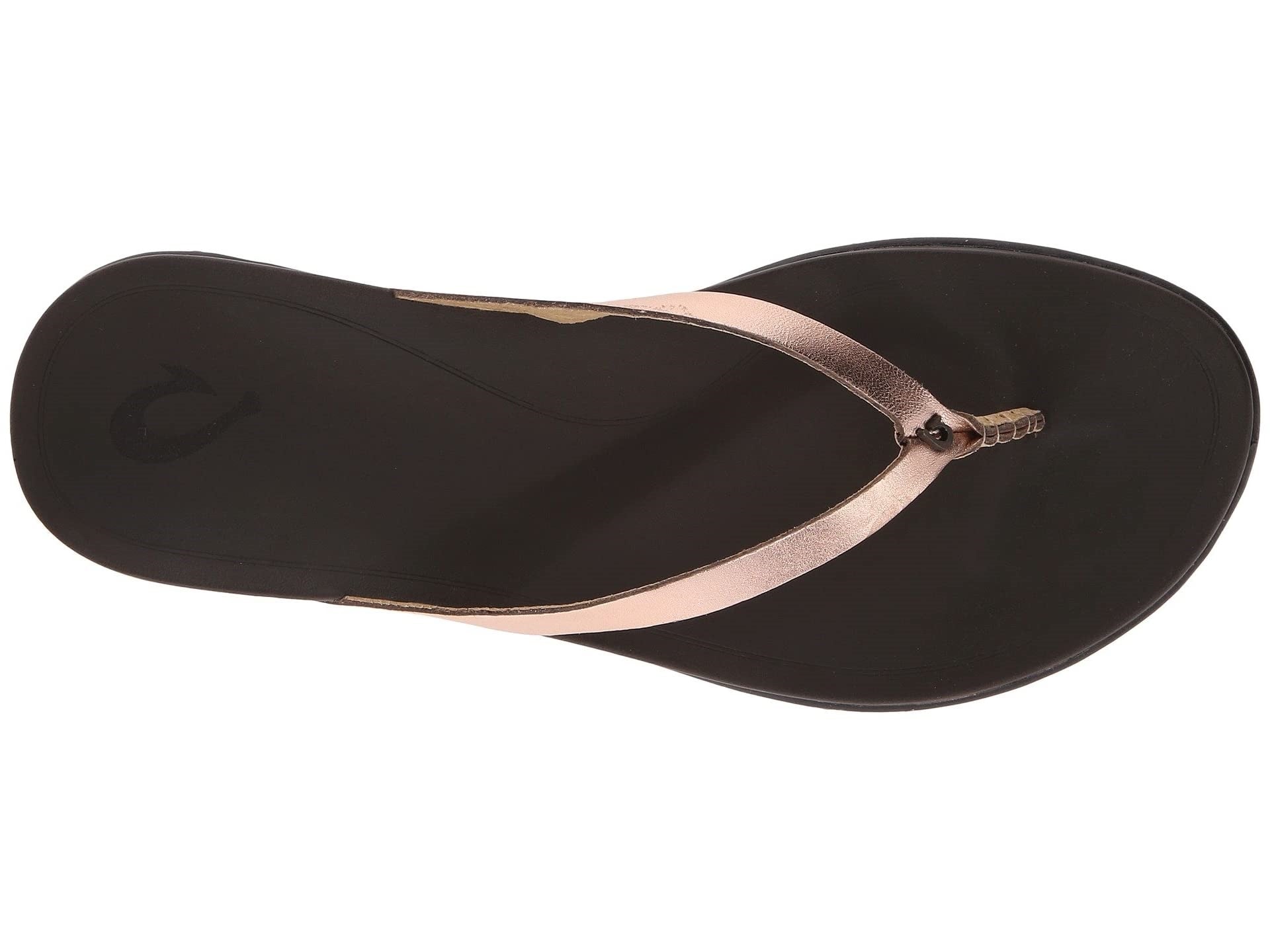 Olukai women flip flop sandal Ho'opio leather copper top
