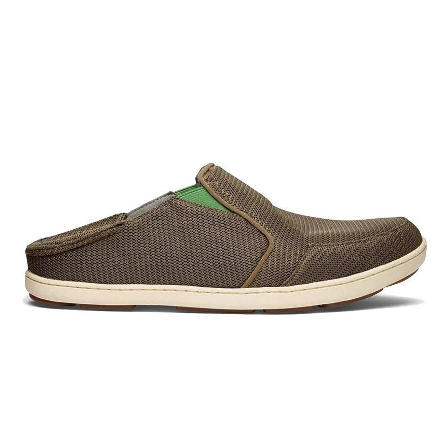 olukai nohea mesh sneaker shoe men's mustang lime green side fold down back