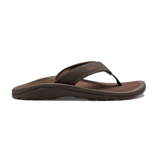 olukai ohana men flip flop sandal dark java brown side