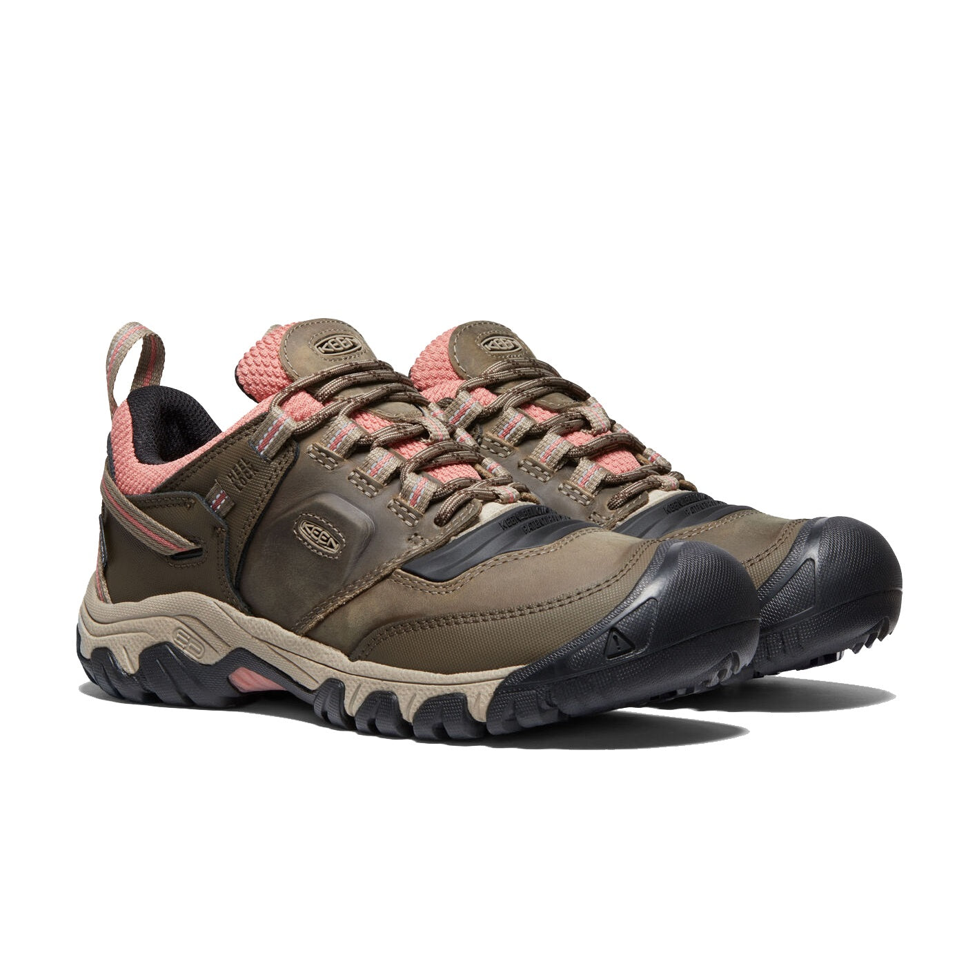 keen ridge flex waterproof shoe women timberwolf brown pair
