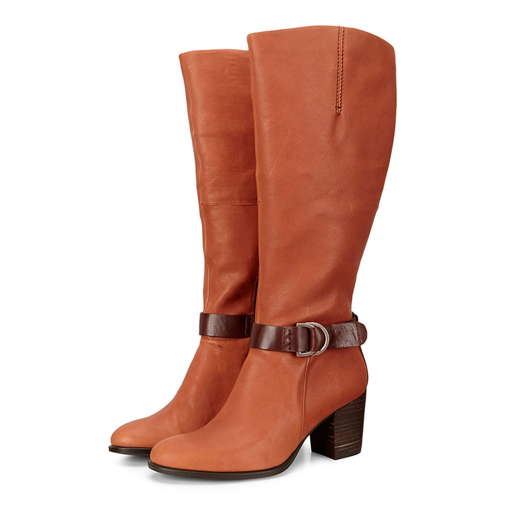 Shape 55 Tall Heeled Boot Cognac Mink ECCO