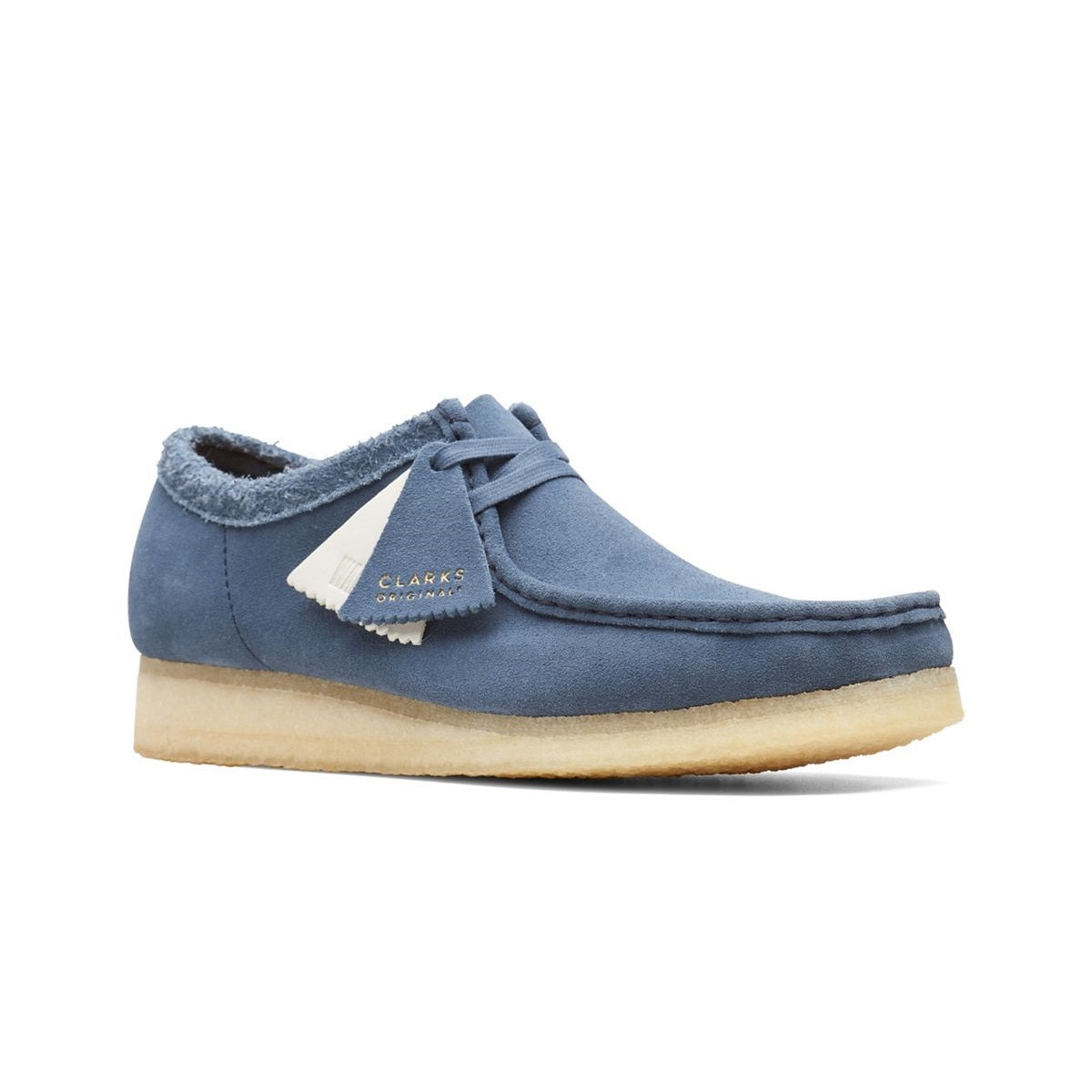 clarks originals men wallabee shoe blue suede