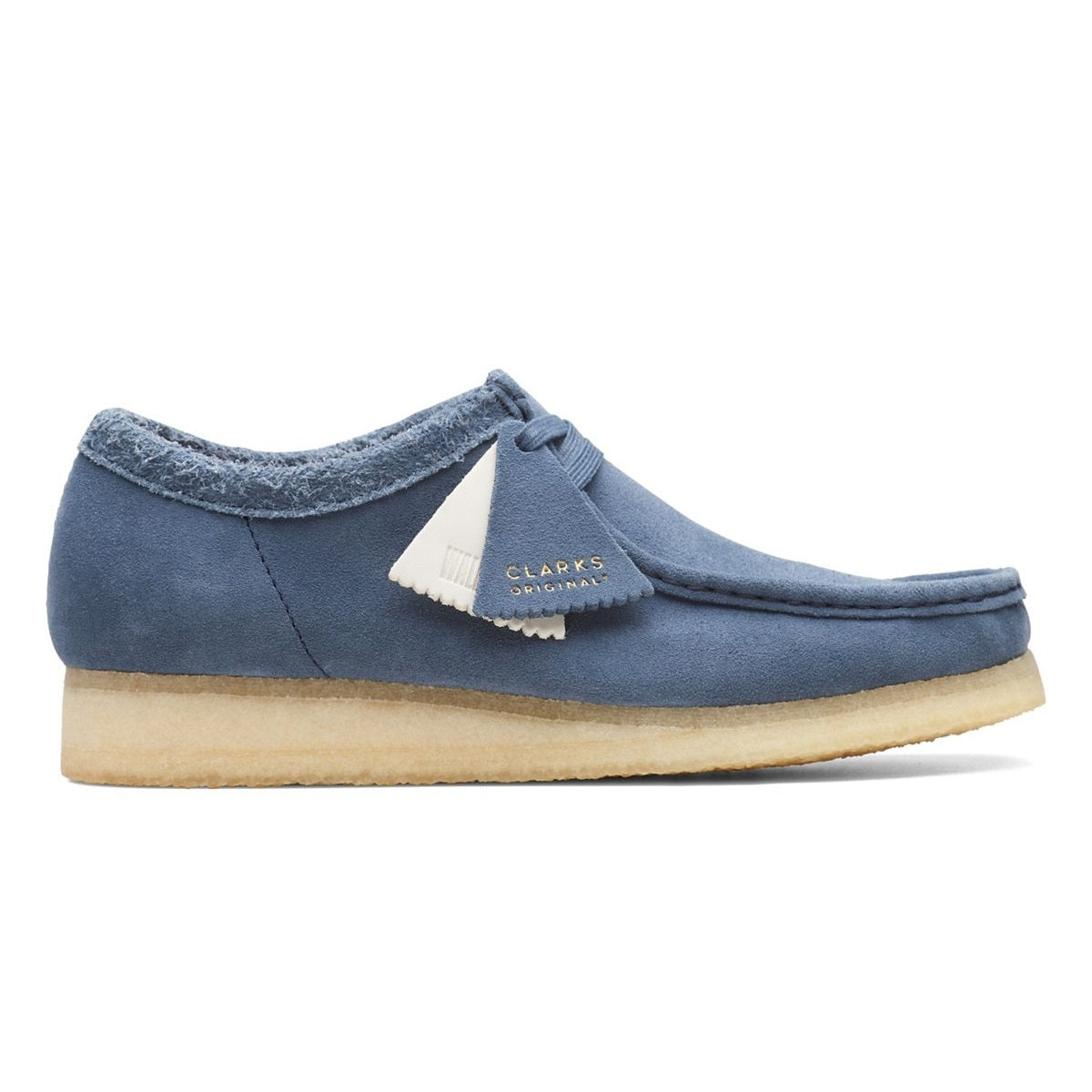 clarks originals men wallabee shoe blue suede side