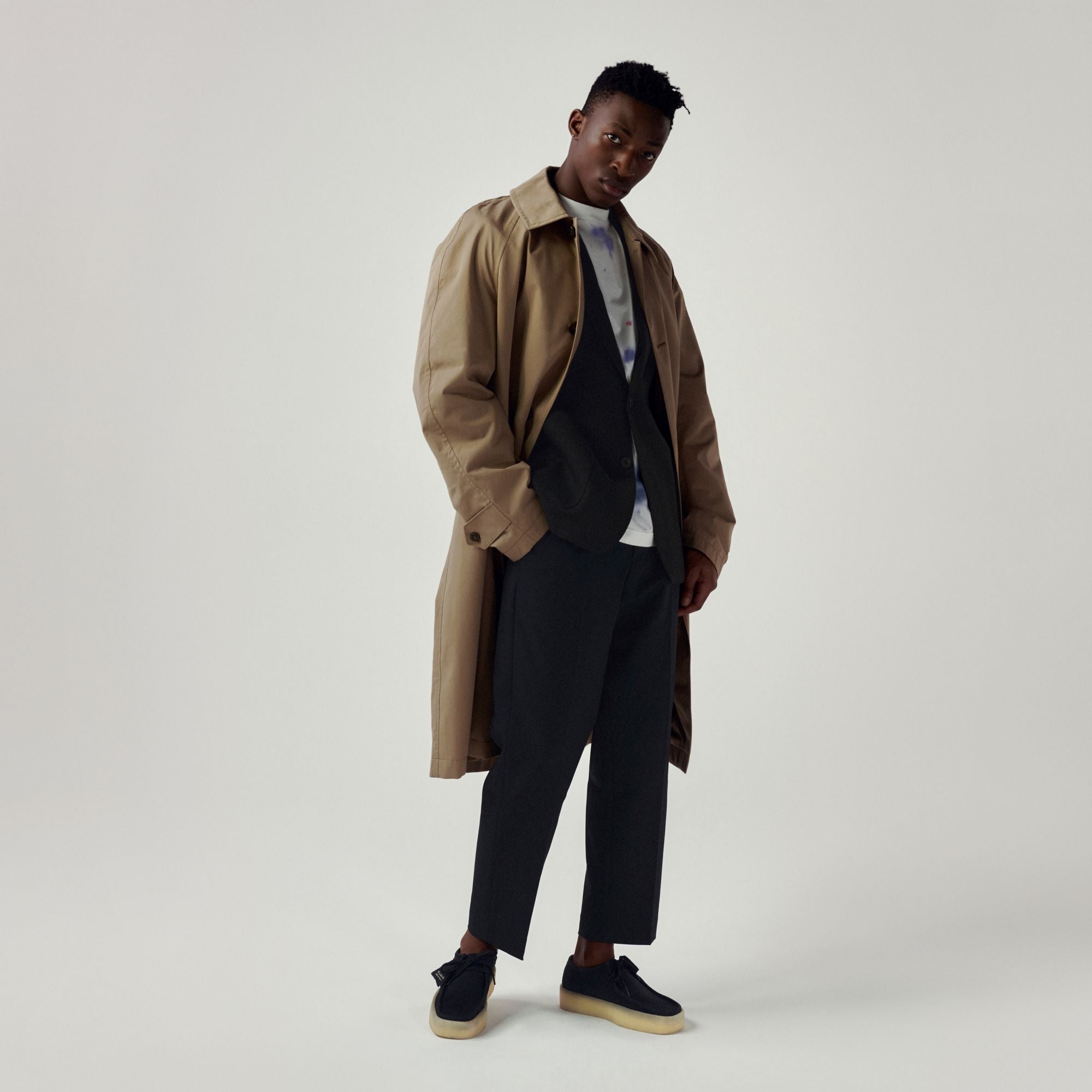 clarks originals men wallabee cup shoe black nubuck model