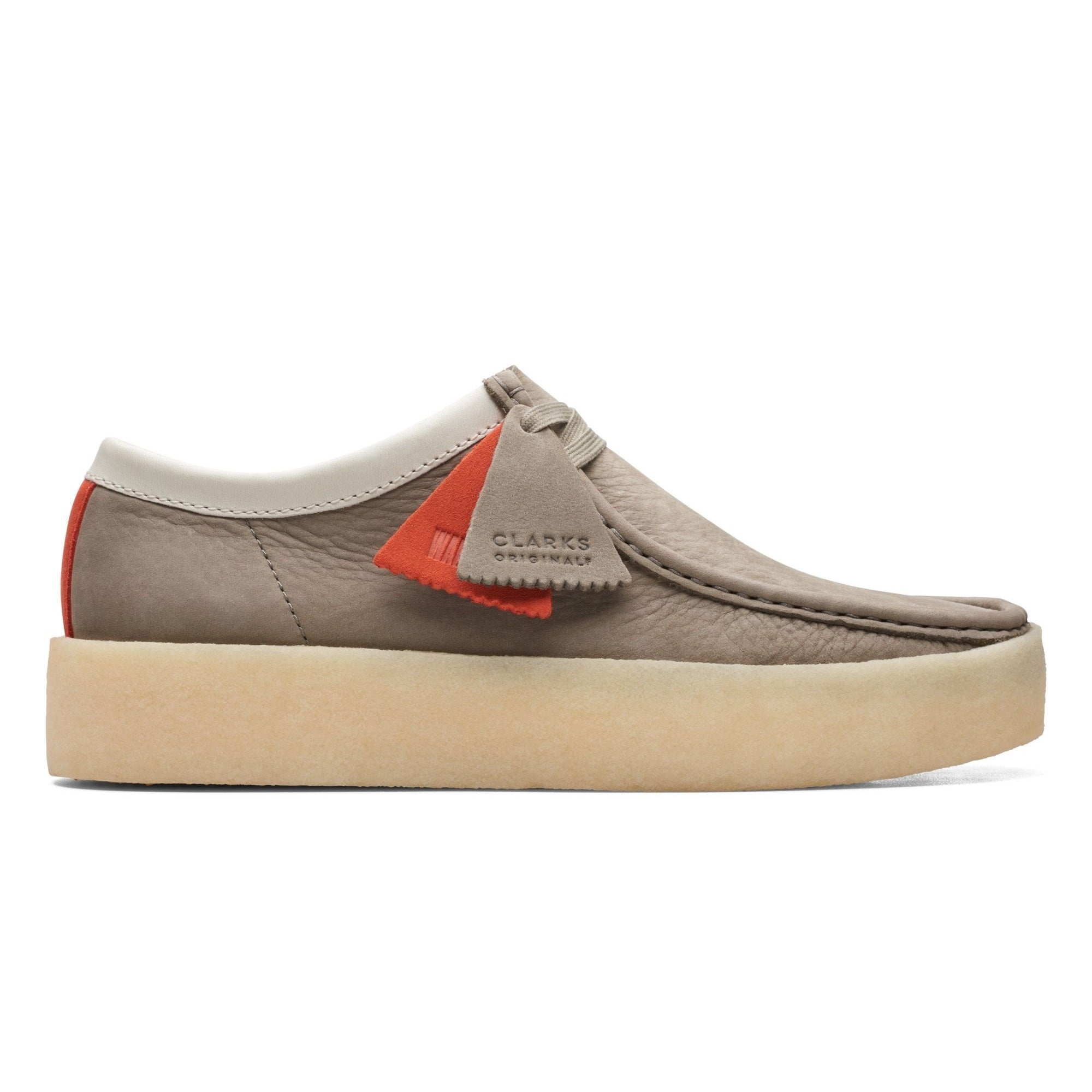 clarks originals men wallabee cup shoe grey nubuck side