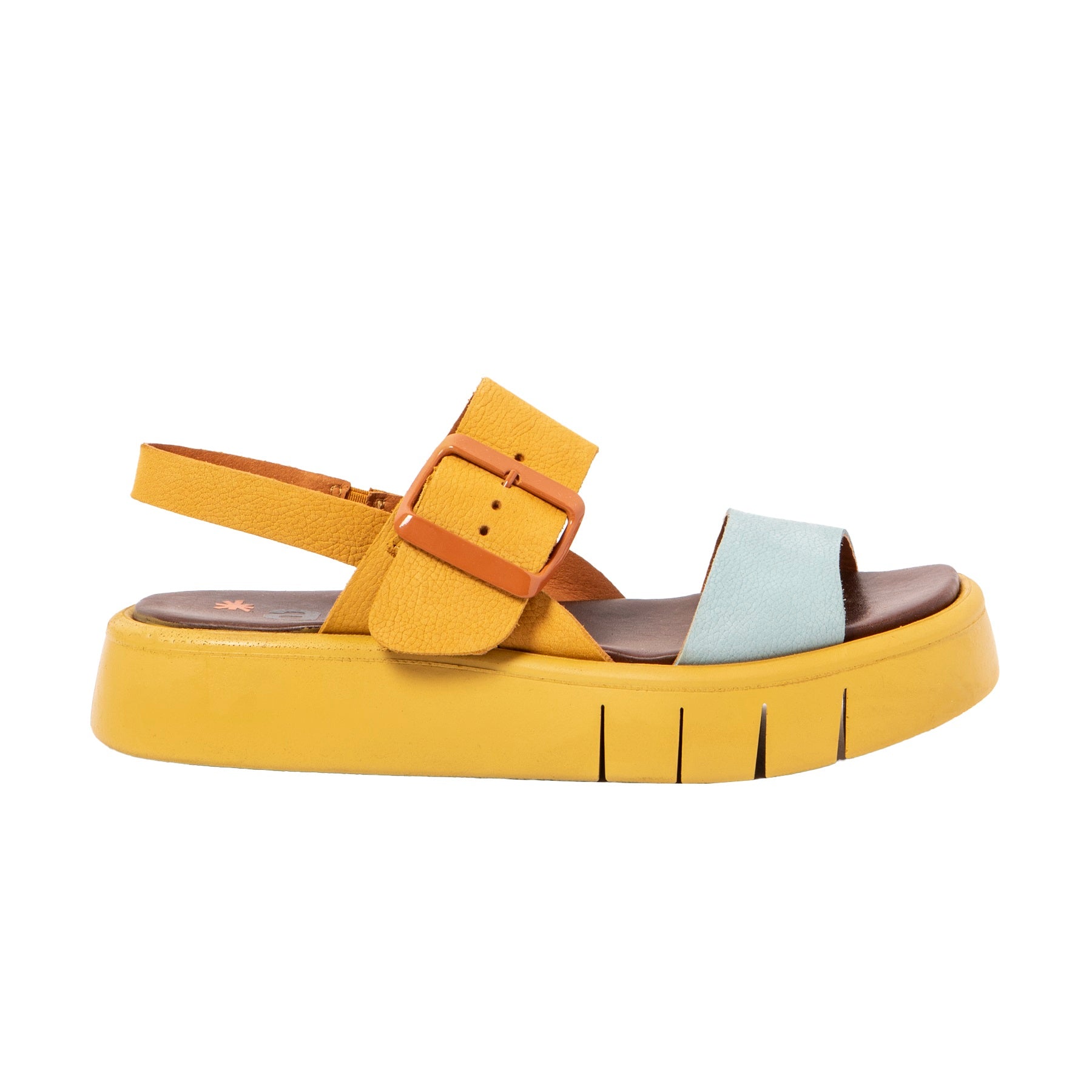 Art women sandal Malaga 1857 honey hawai gold blue side