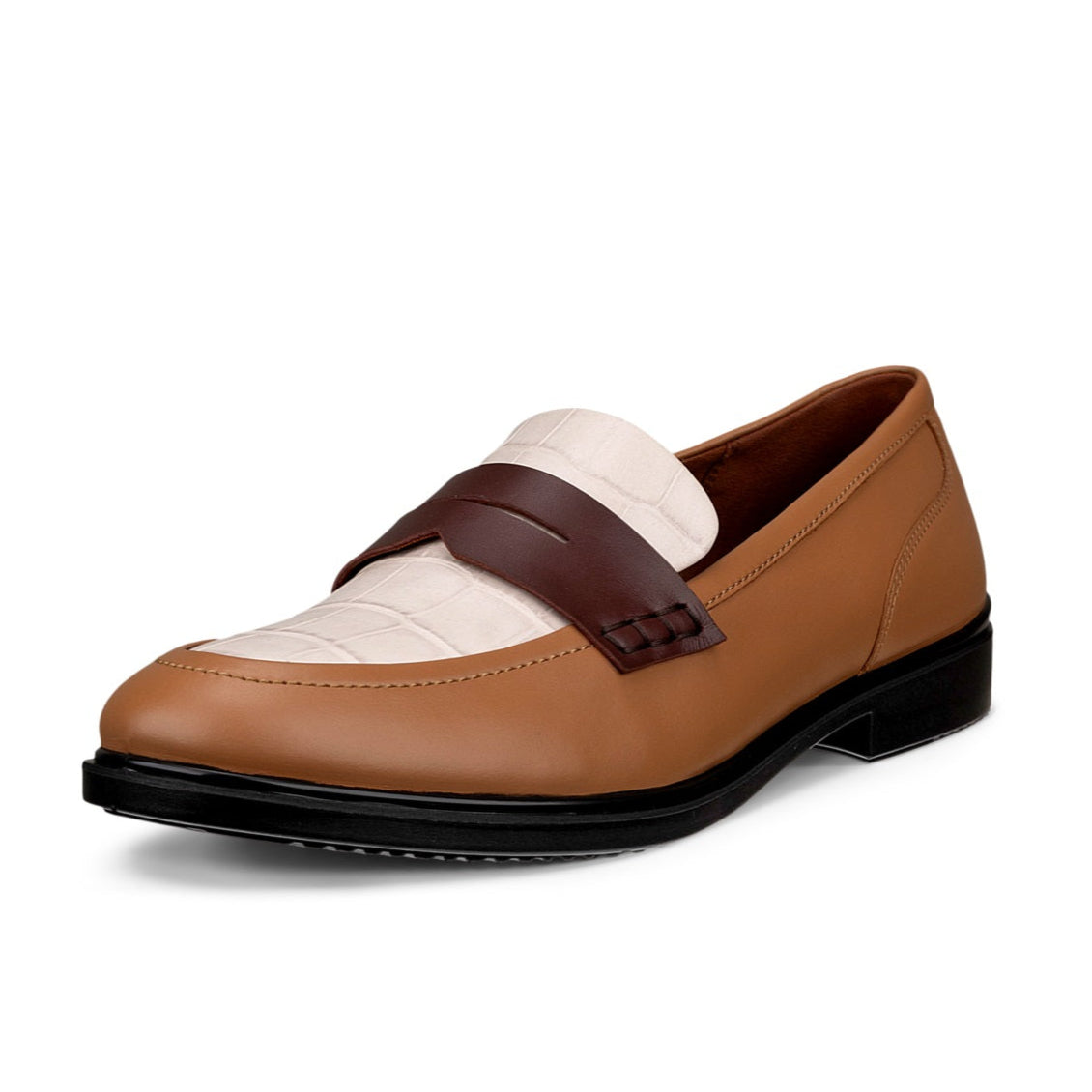 ecco dress classic women loafer 209803 cashmere limestone chocolat